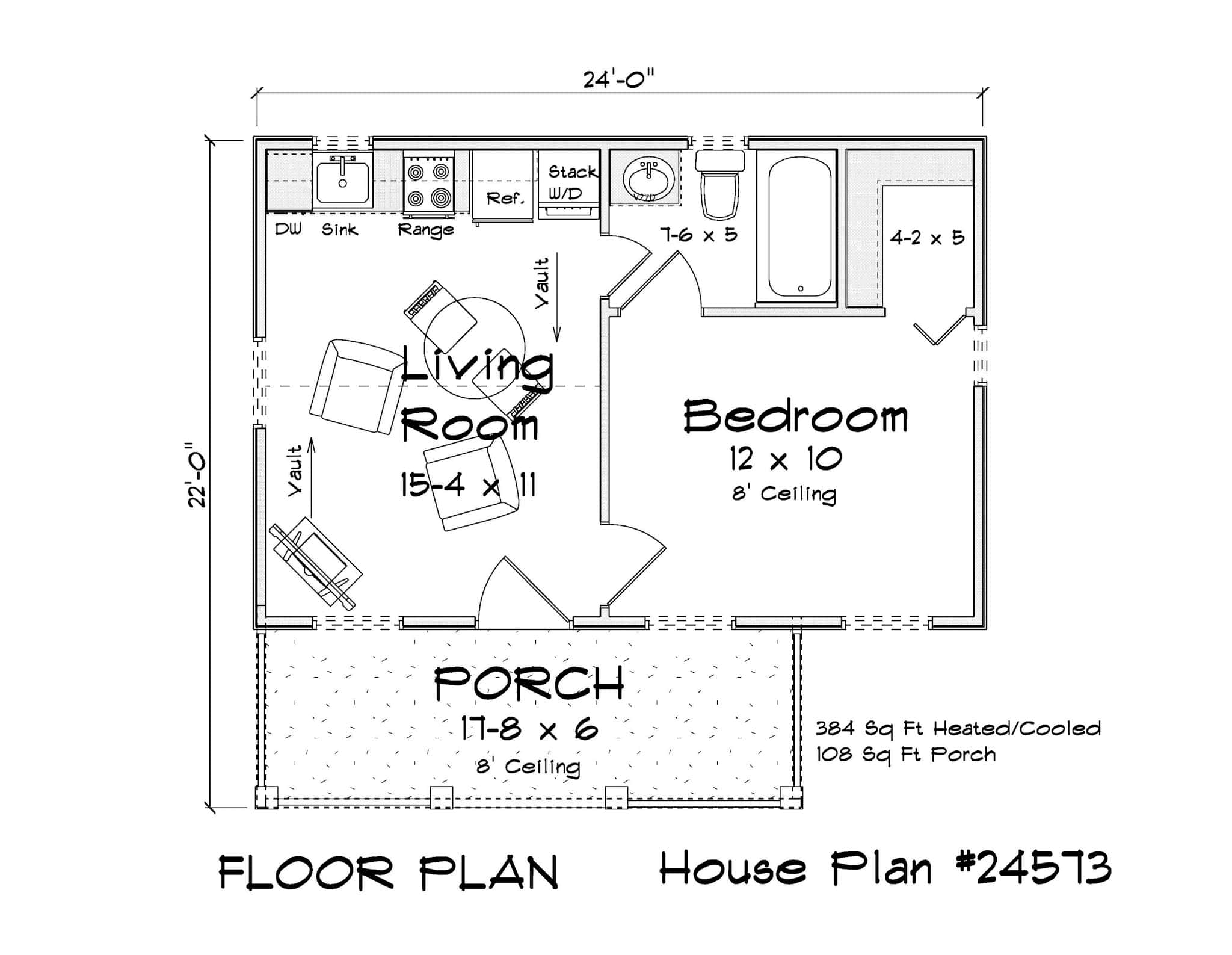 Main Level of Cottage Plan #178-1553