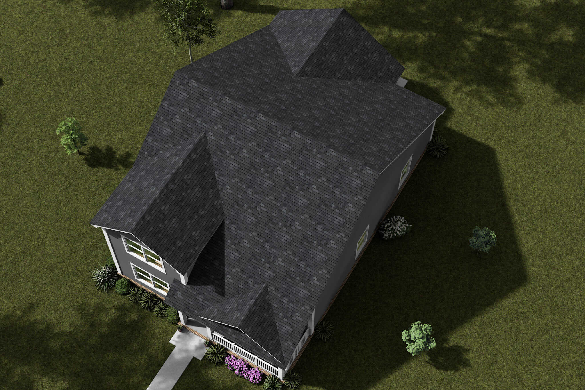 Aerial View of this 4-Bedroom,1624 Sq Ft Plan -178-1554