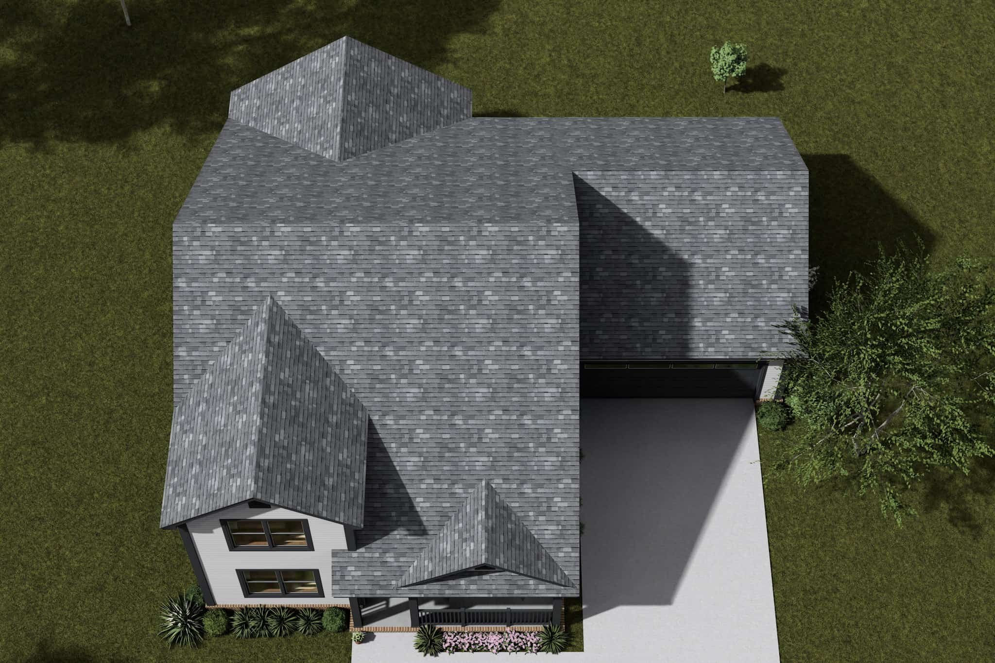 Aerial View of this 4-Bedroom,1624 Sq Ft Plan -178-1555