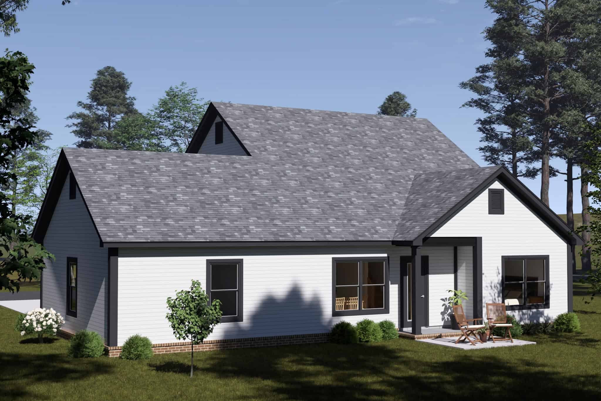 Rear View of this 4-Bedroom,1624 Sq Ft Plan -178-1555