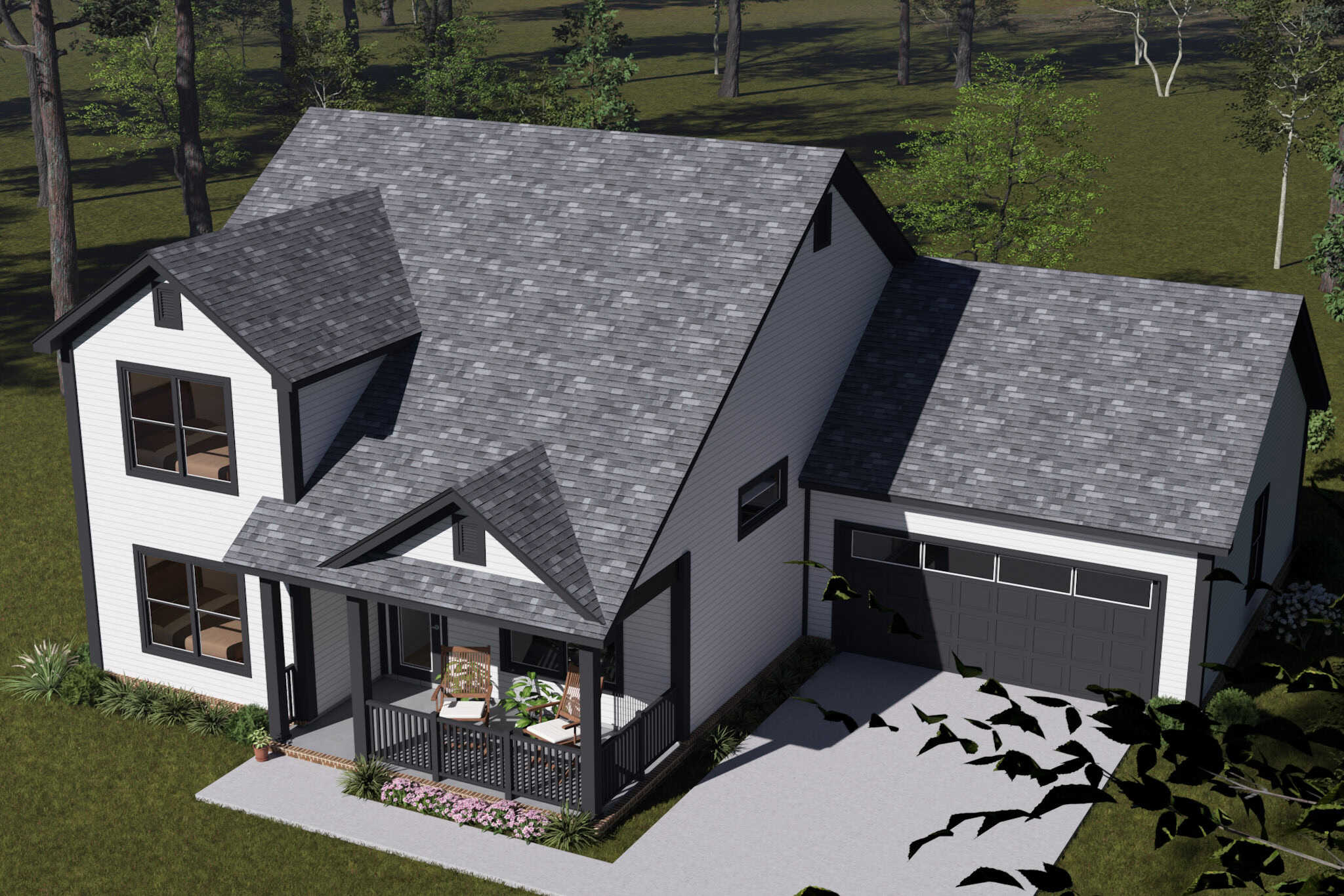 Aerial View of this 4-Bedroom,1624 Sq Ft Plan -178-1555