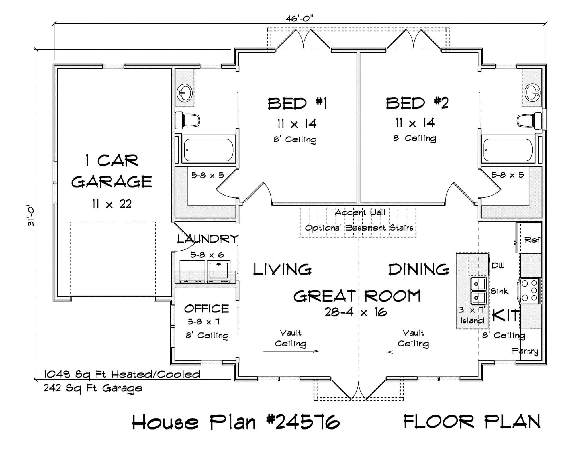 Main Level of Ranch Plan #178-1556