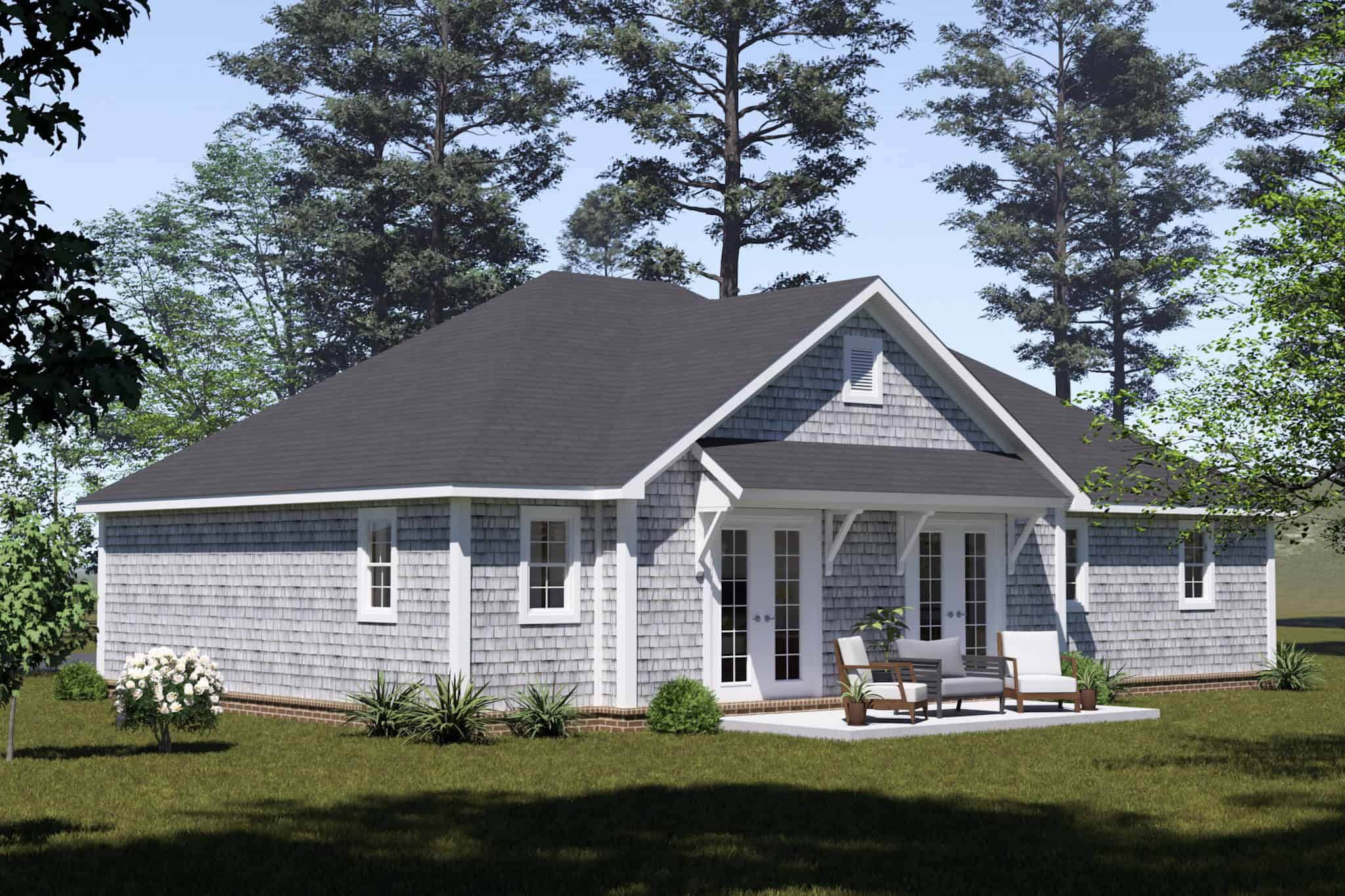Rear View of this 2-Bedroom,1049 Sq Ft Plan -178-1556
