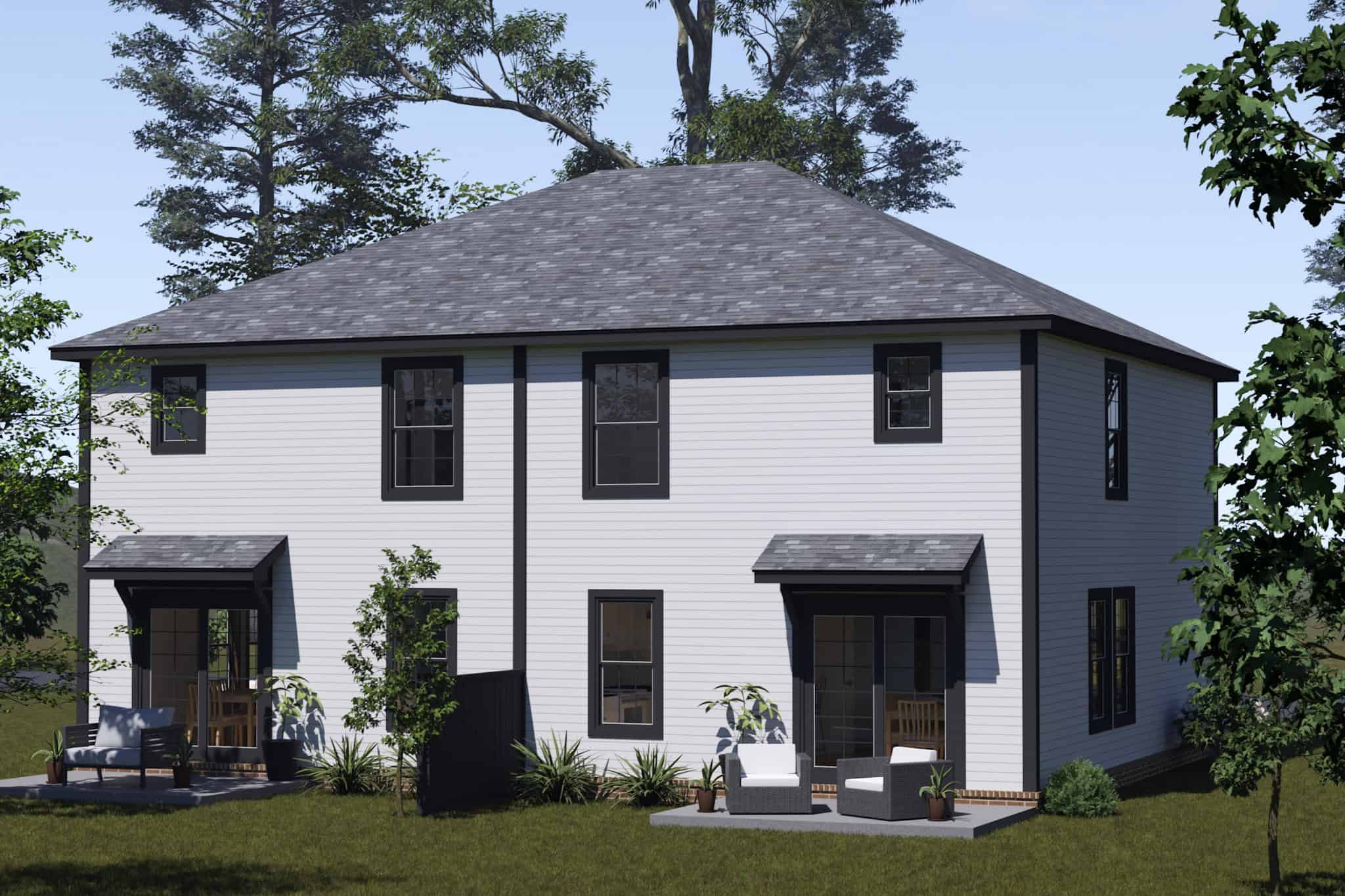 Rear View of this 6-Bedroom,2560 Sq Ft Plan -178-1557