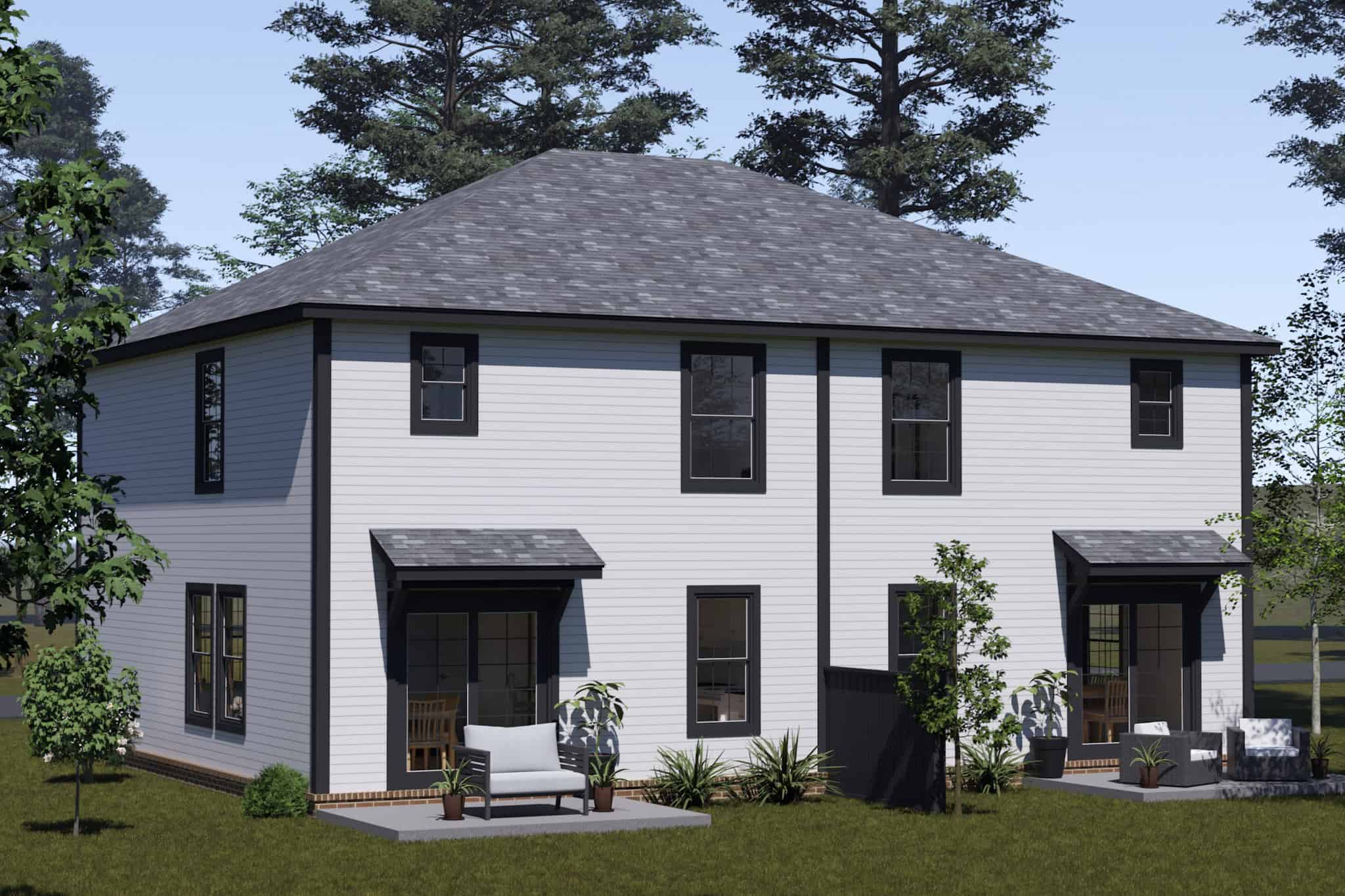Rear View of this 6-Bedroom,2560 Sq Ft Plan -178-1557