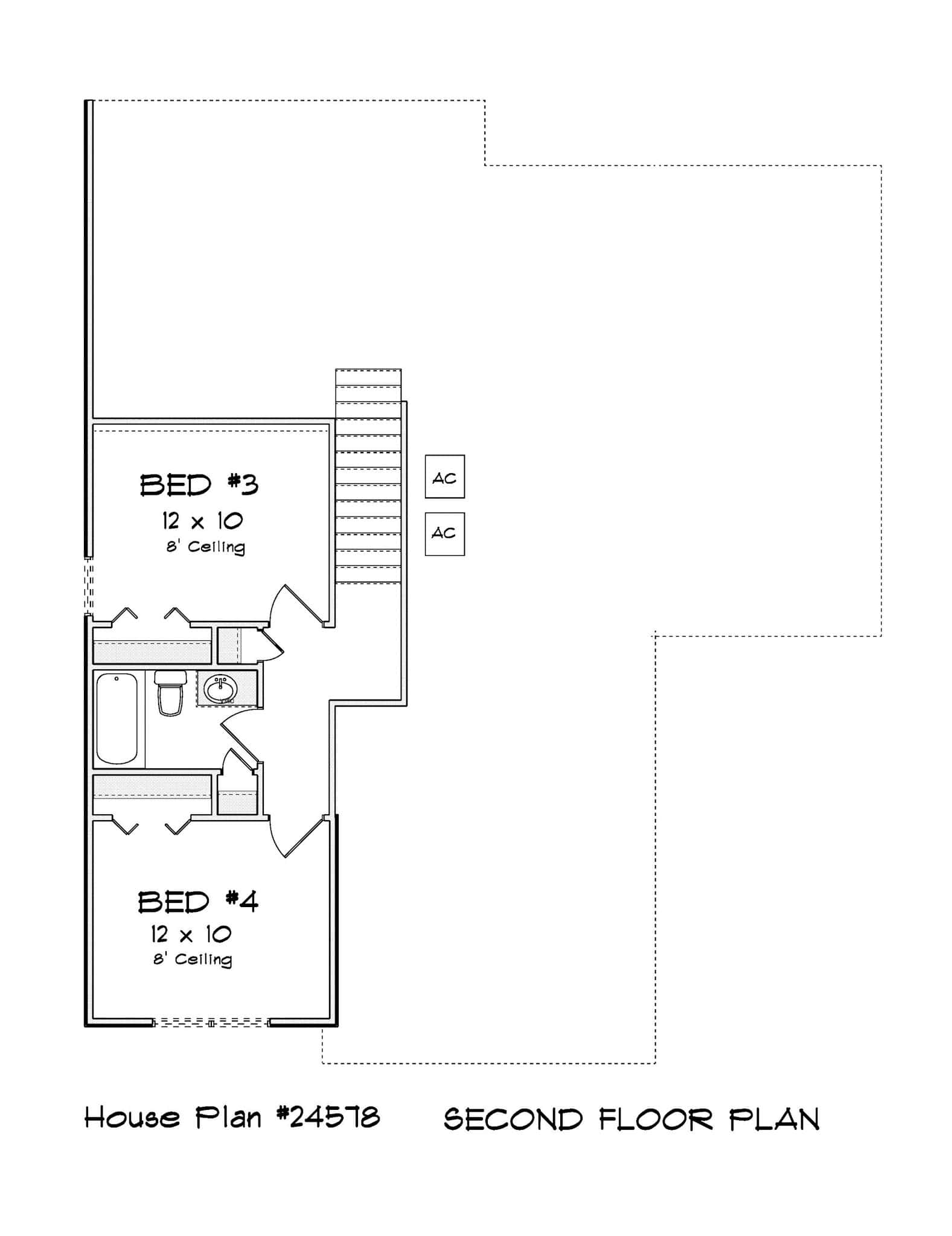 Upper Level of Craftsman Plan #178-1558