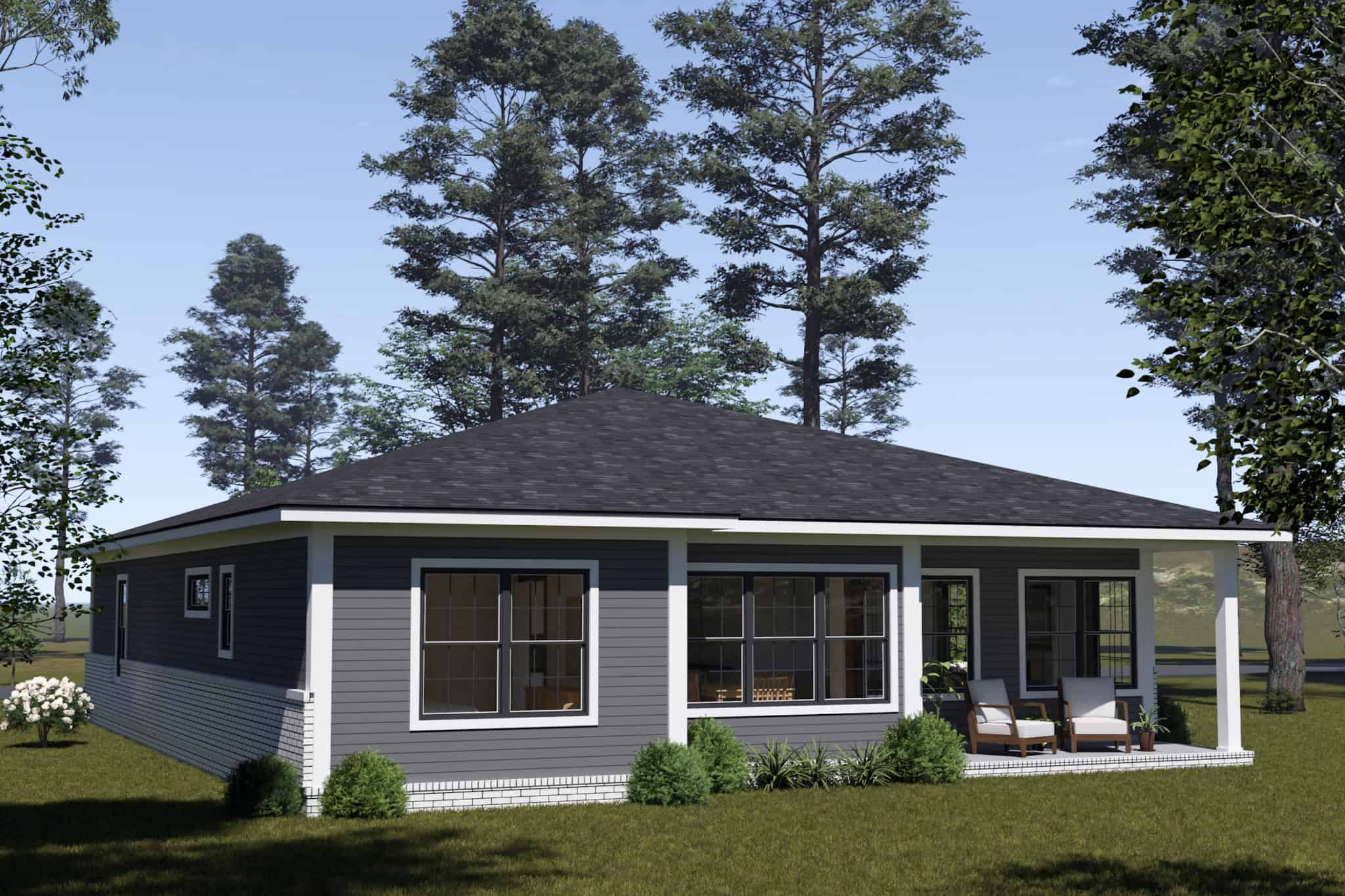 Rear View of this 3-Bedroom,1498 Sq Ft Plan -178-1559