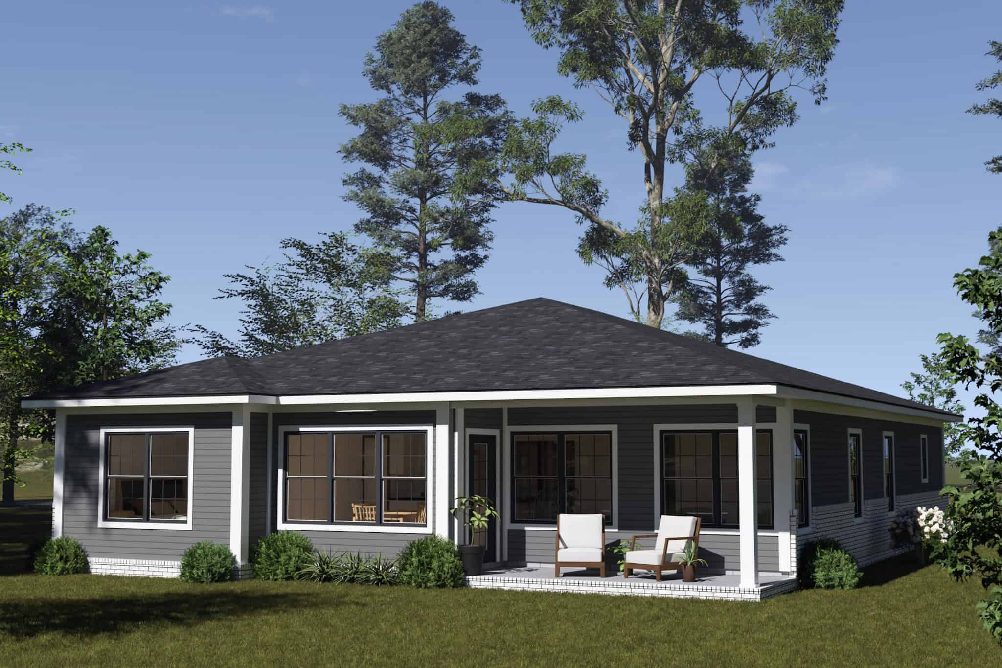 Rear View of this 3-Bedroom,1498 Sq Ft Plan -178-1559