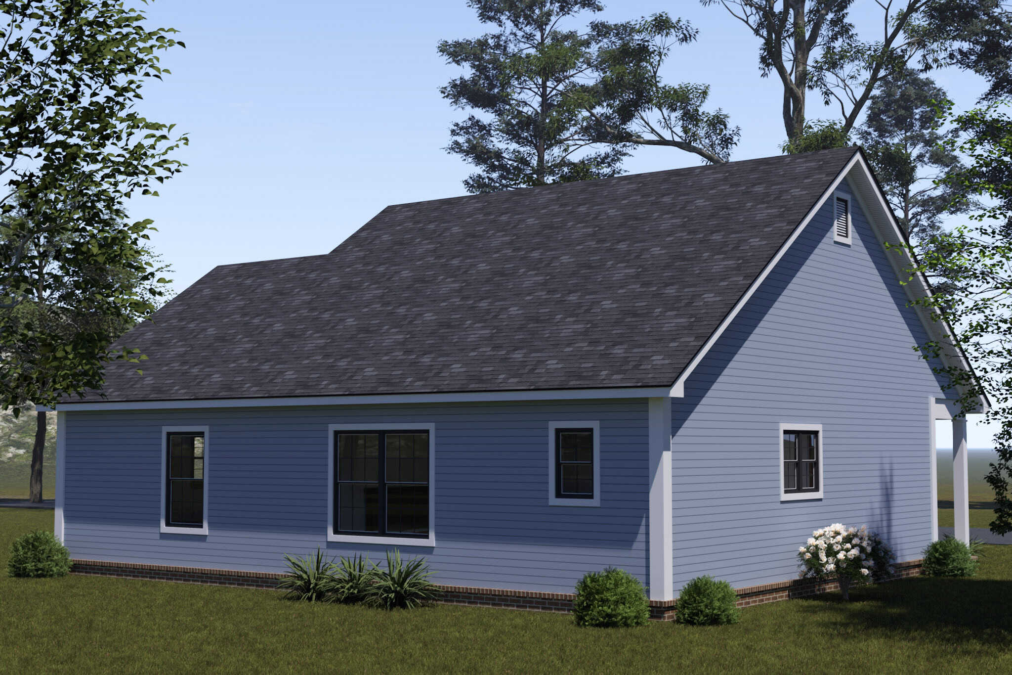Rear View of this 3-Bedroom,1122 Sq Ft Plan -178-1560