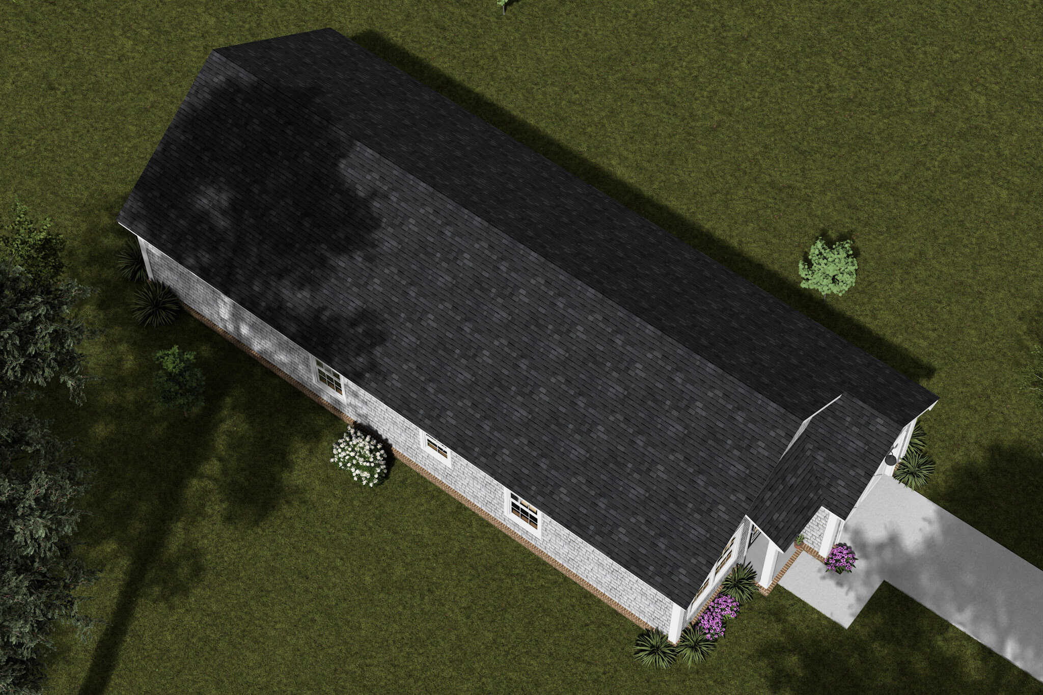 Aerial View of this 3-Bedroom,1120 Sq Ft Plan -178-1562