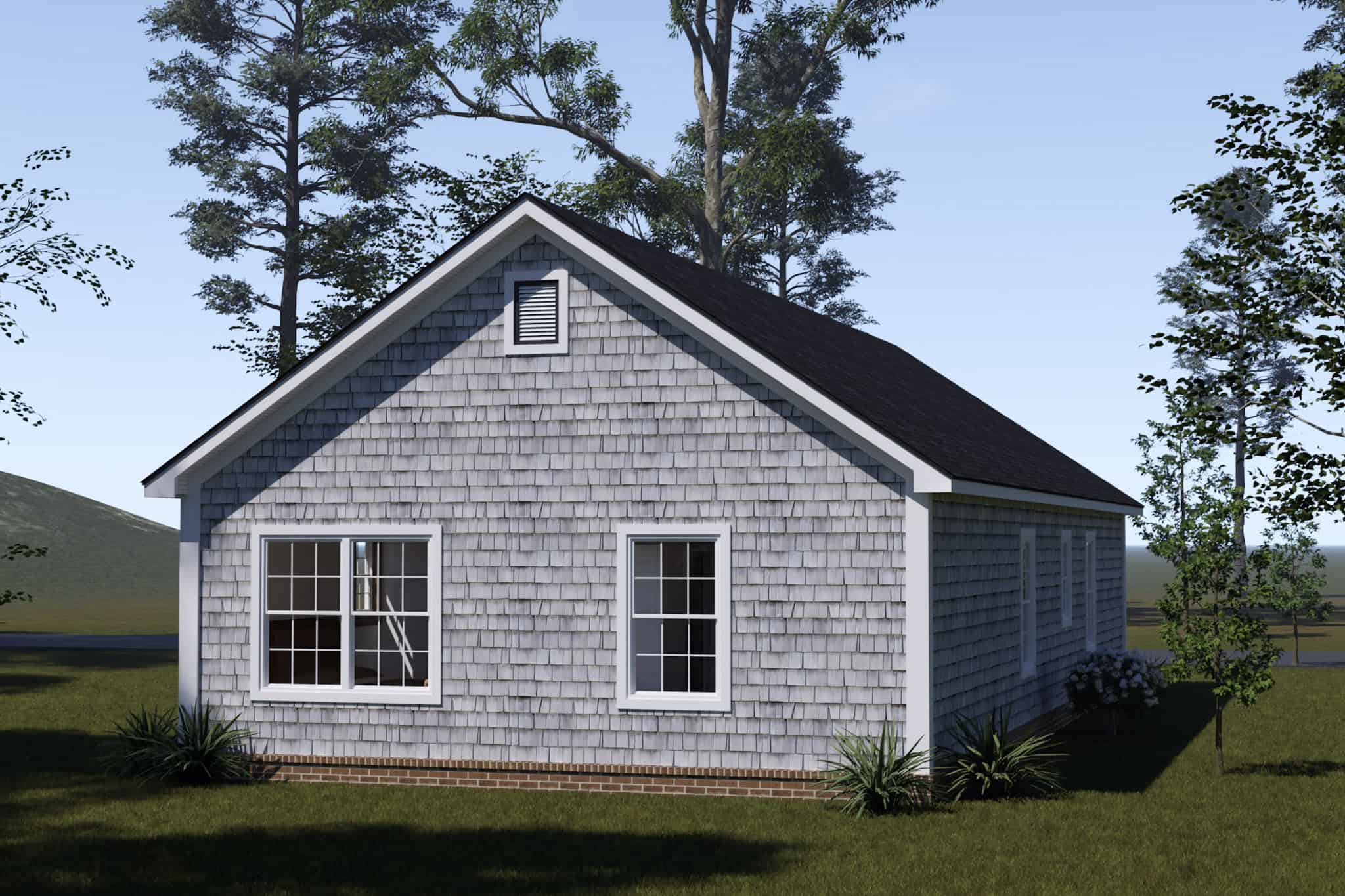 Rear View of this 3-Bedroom,1120 Sq Ft Plan -178-1562