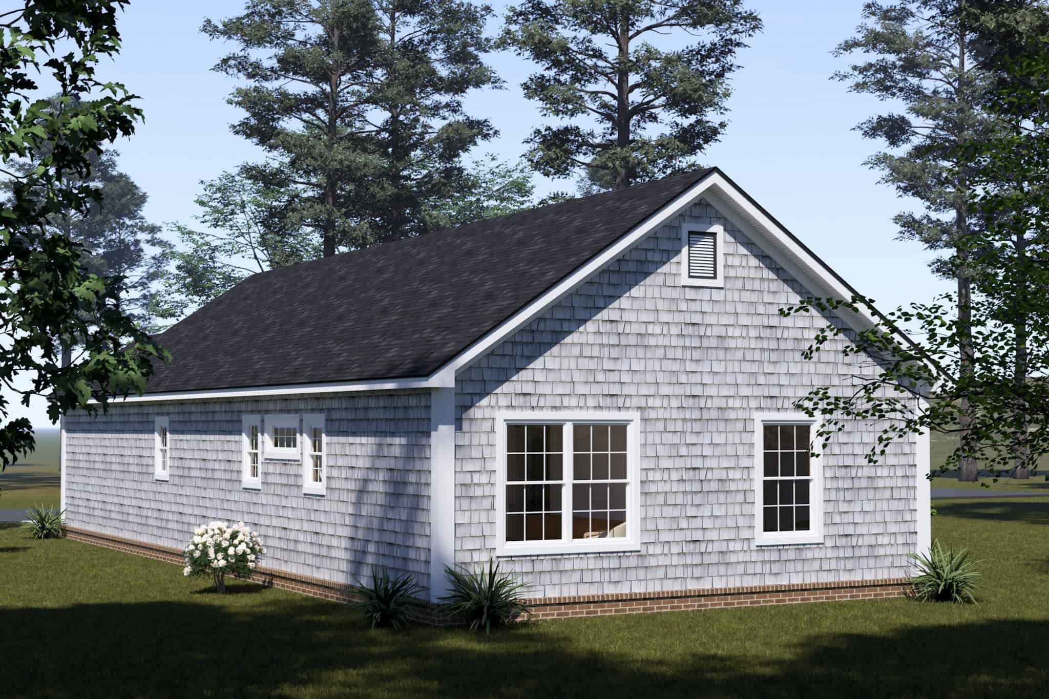 Rear View of this 3-Bedroom,1120 Sq Ft Plan -178-1562