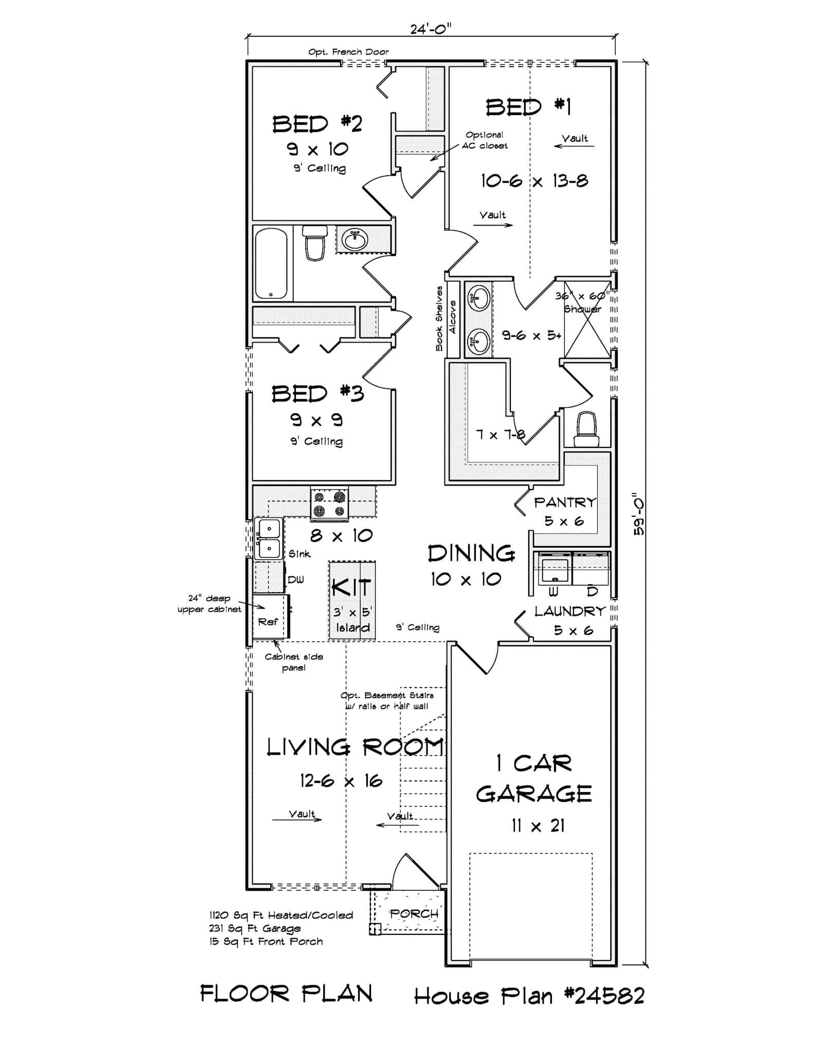 Main Level of Craftsman Plan #178-1562