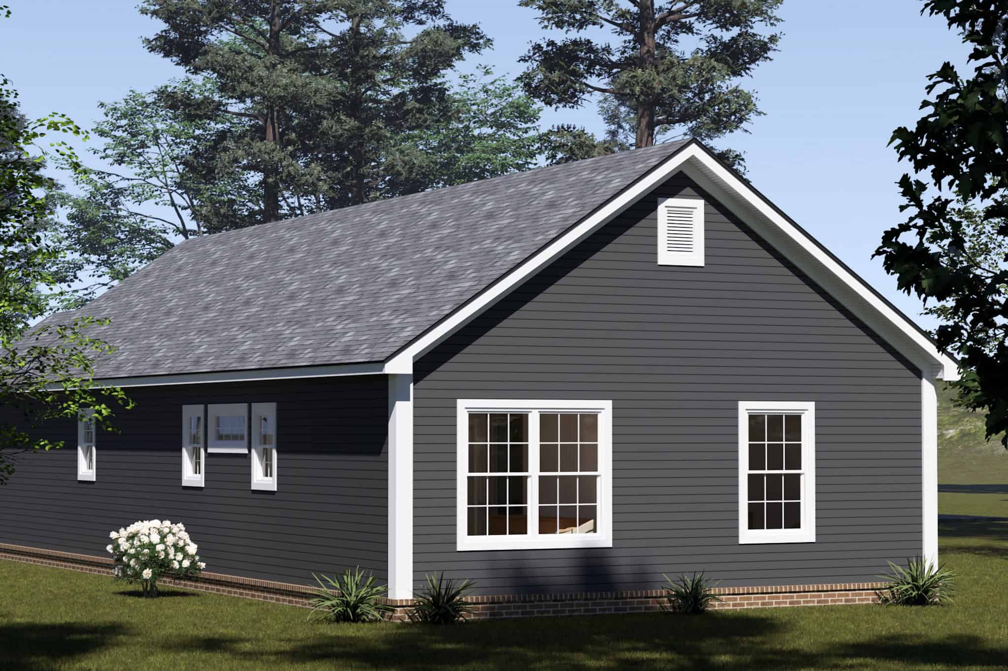 Rear View of this 4-Bedroom,1352 Sq Ft Plan -178-1563