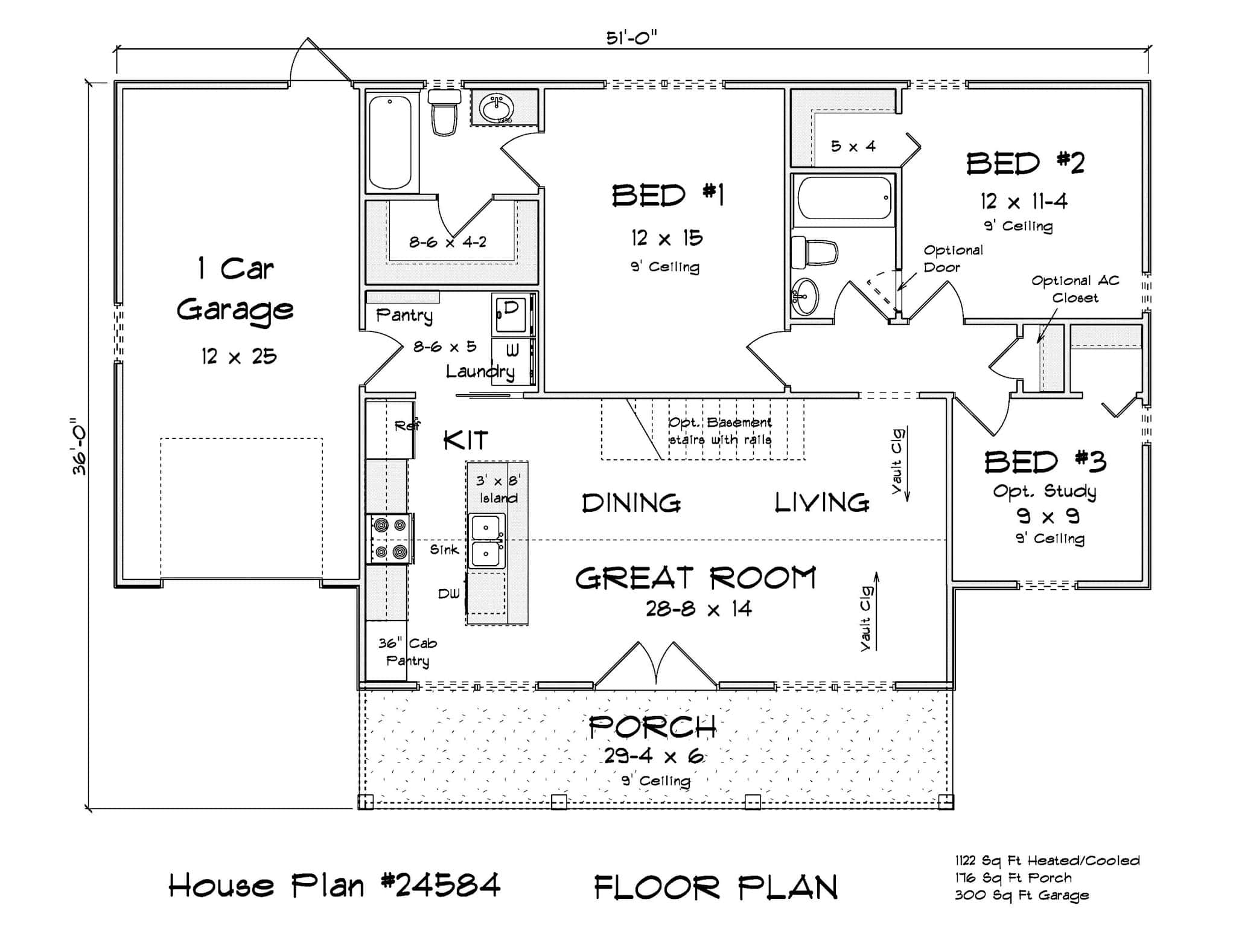 Main Level of Farmhouse Plan #178-1564