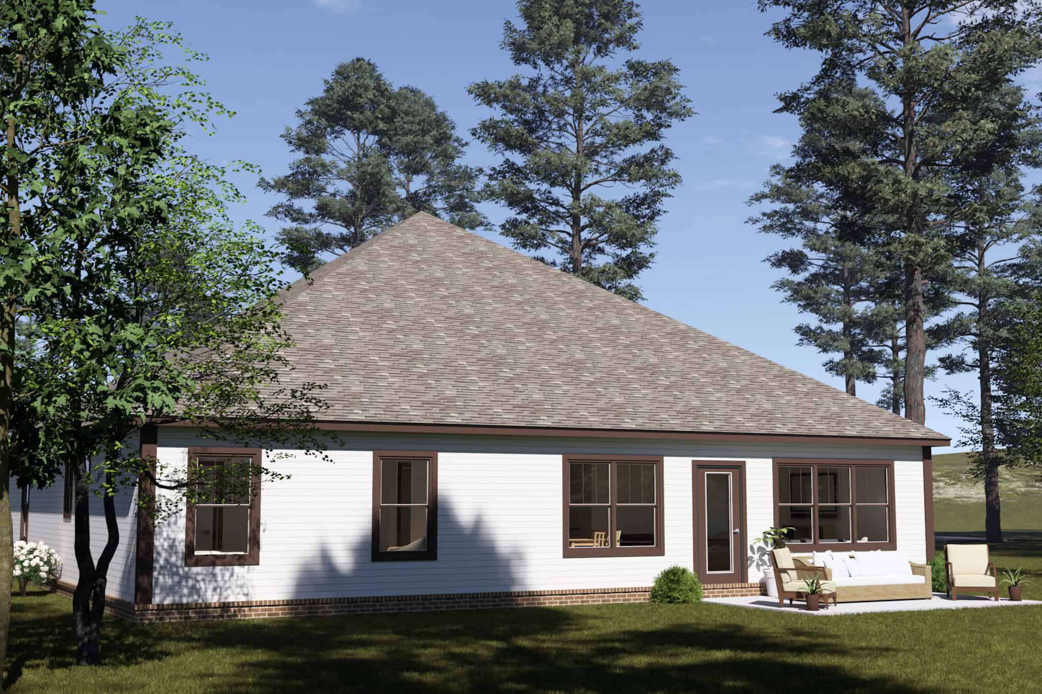 Rear View of this 4-Bedroom,1854 Sq Ft Plan -178-1565