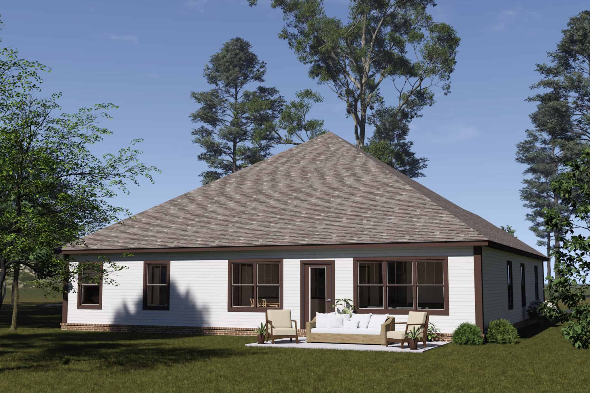 Rear View of this 4-Bedroom,1854 Sq Ft Plan -178-1565