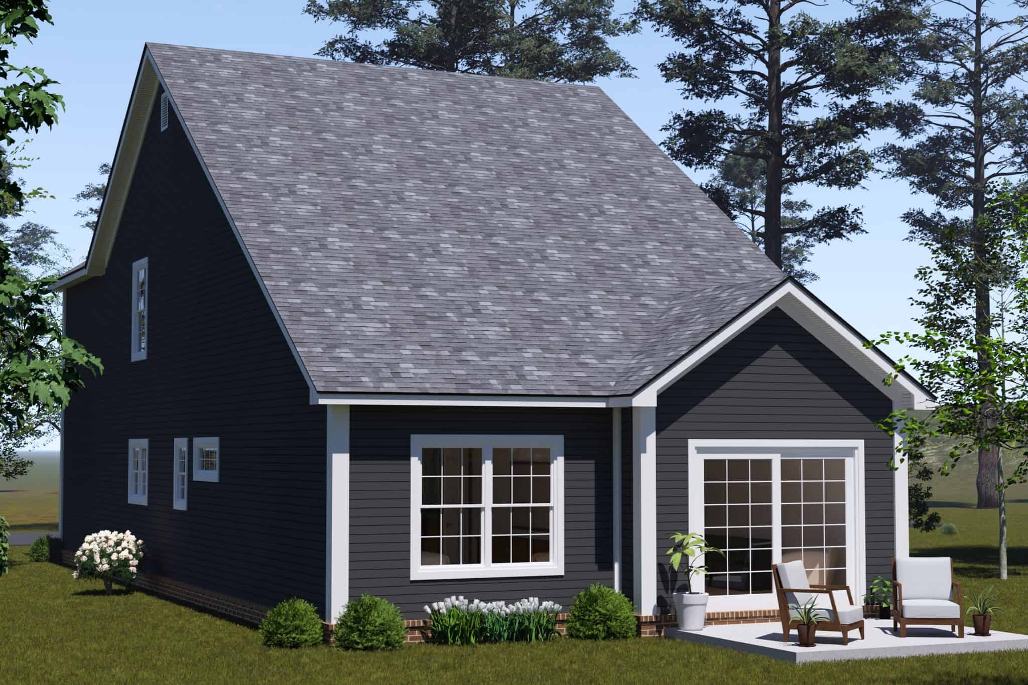 Rear View of this 3-Bedroom,1643 Sq Ft Plan -178-1571