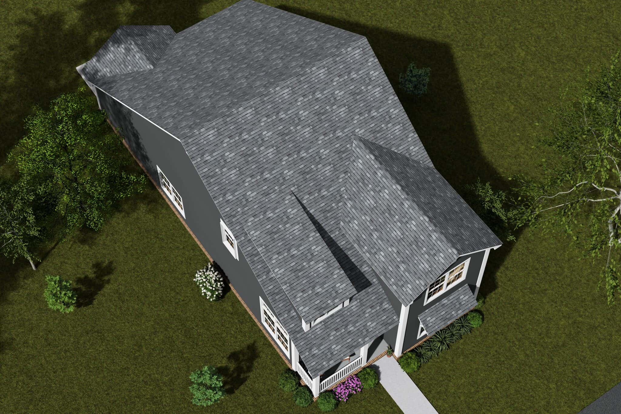 Aerial View of this 3-Bedroom,1643 Sq Ft Plan -178-1571