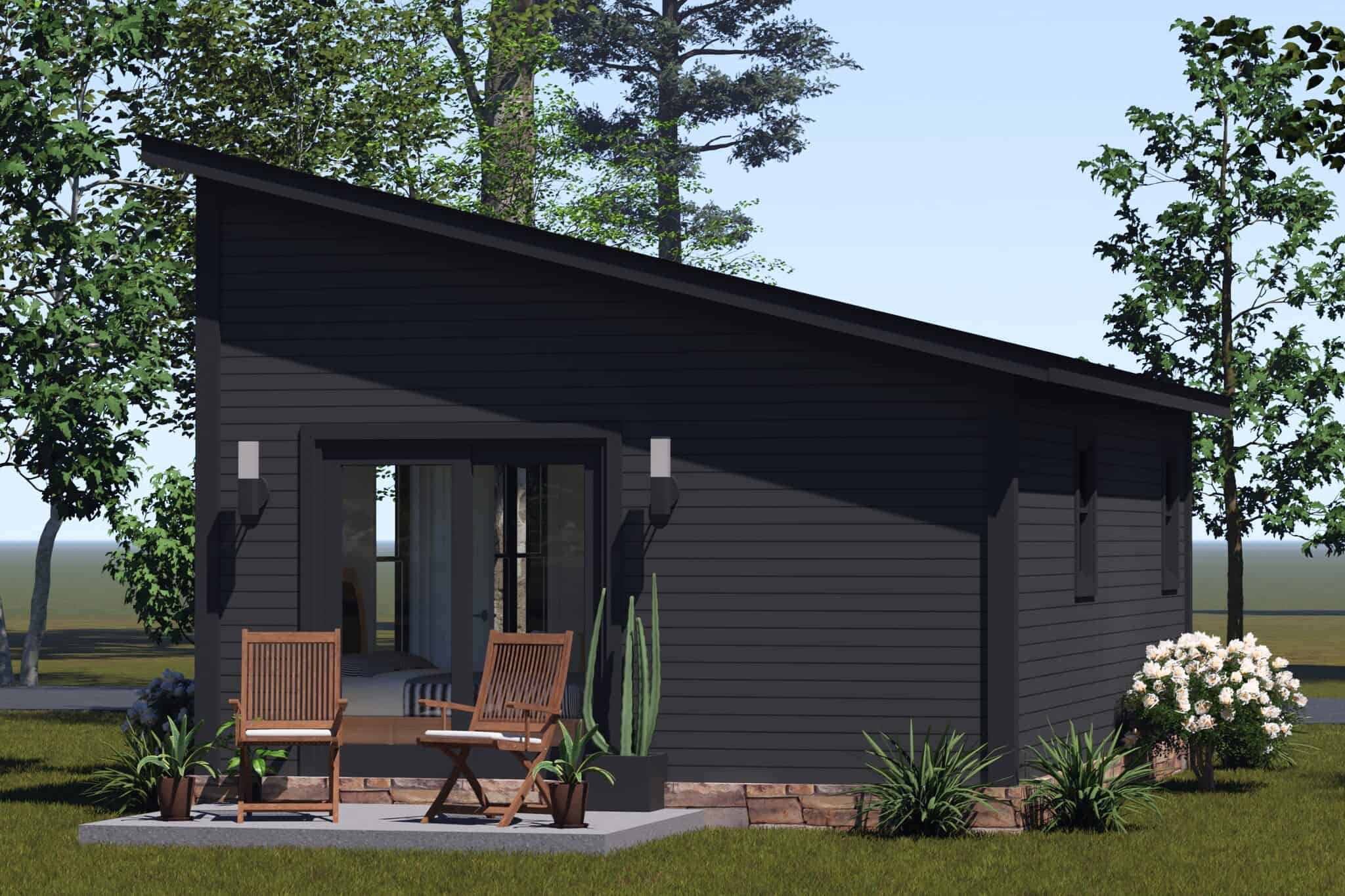 Side View of this 1-Bedroom,384 Sq Ft Plan -178-1572