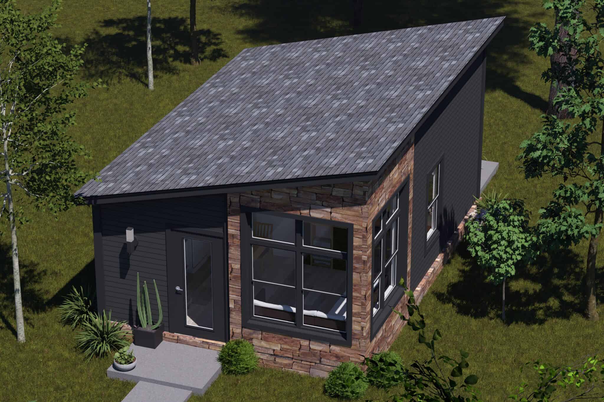 Aerial View of this 1-Bedroom,384 Sq Ft Plan -178-1572