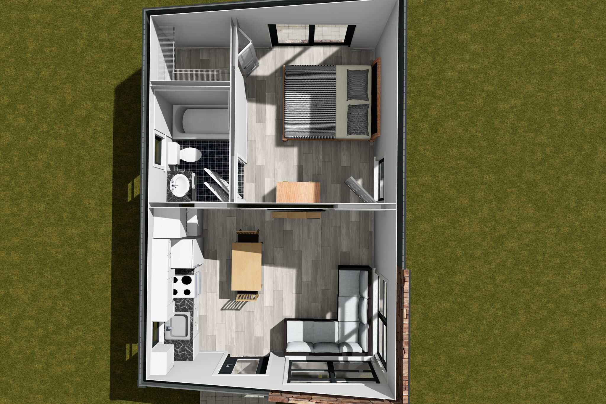 Home Exterior Photograph of this 1-Bedroom,384 Sq Ft Plan -178-1572