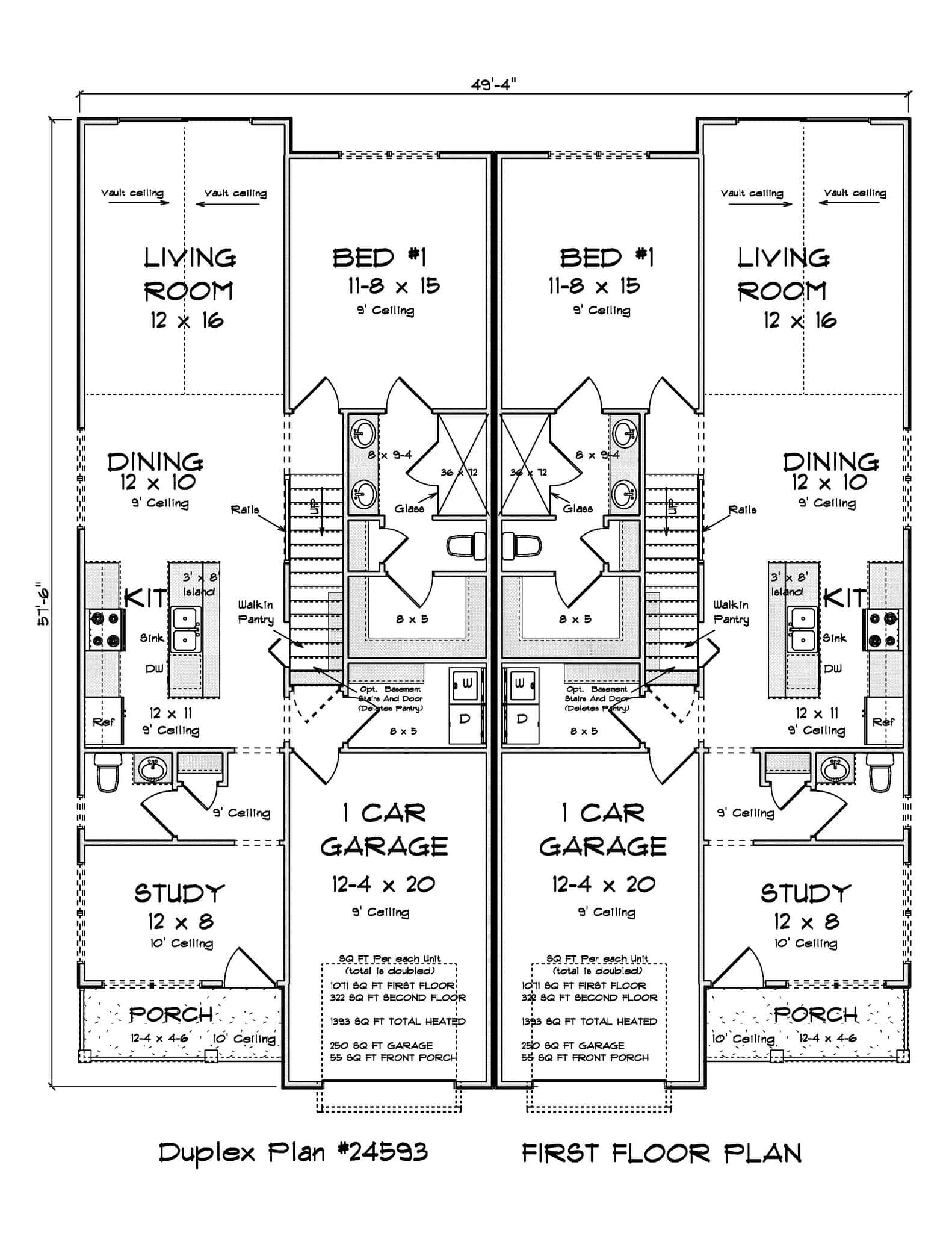 Main Level of Duplex/Multi-Unit Plan #178-1573
