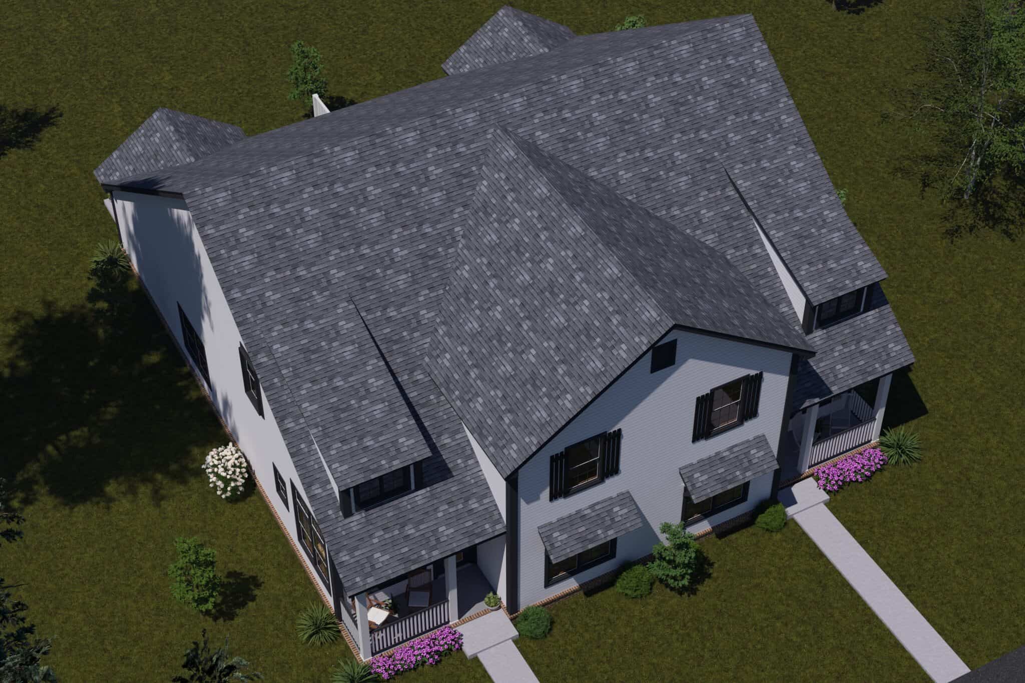 Aerial View of this 3-Bedroom,1643 Sq Ft Plan -178-1574