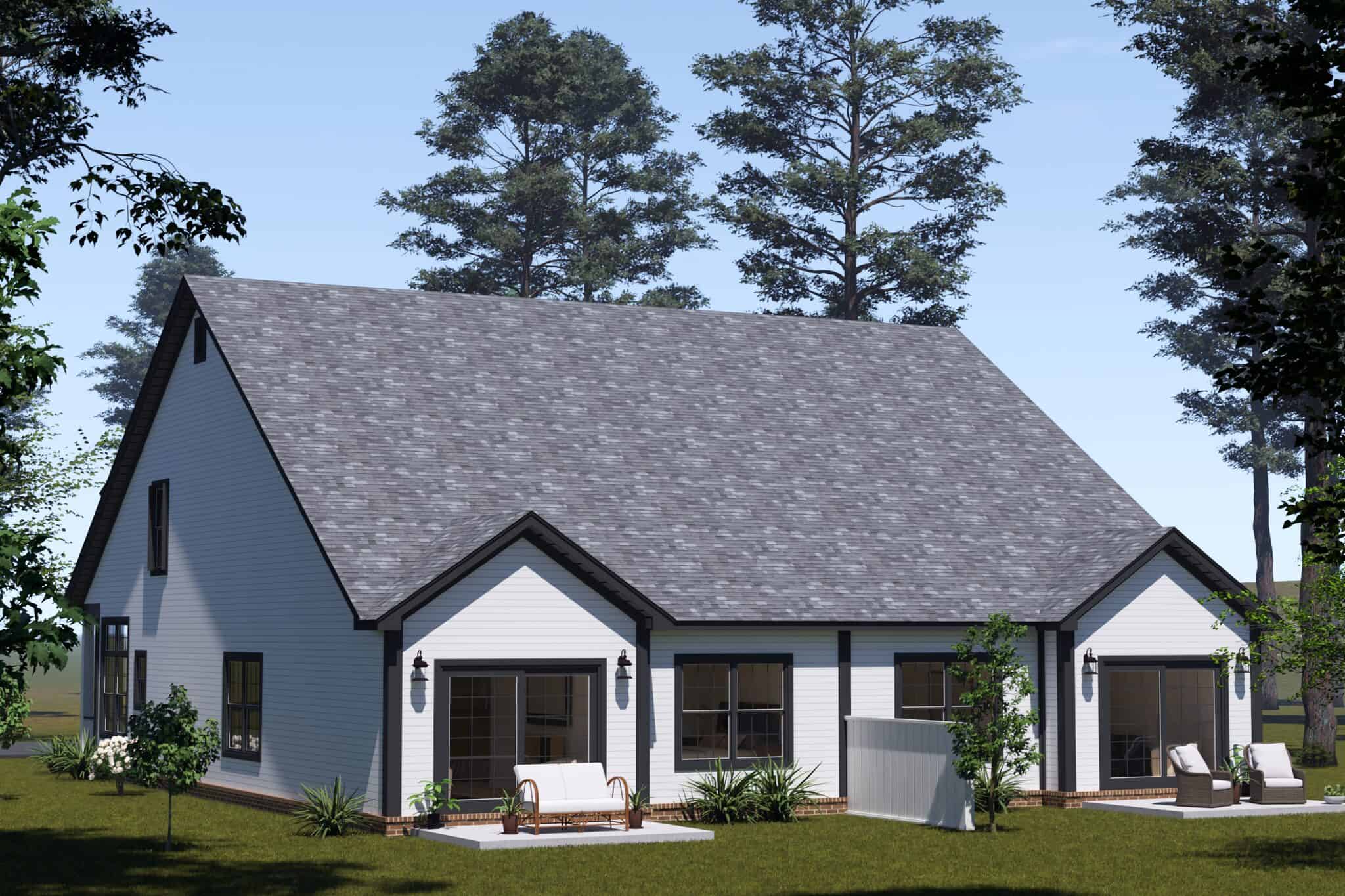 Rear View of this 3-Bedroom,1643 Sq Ft Plan -178-1574