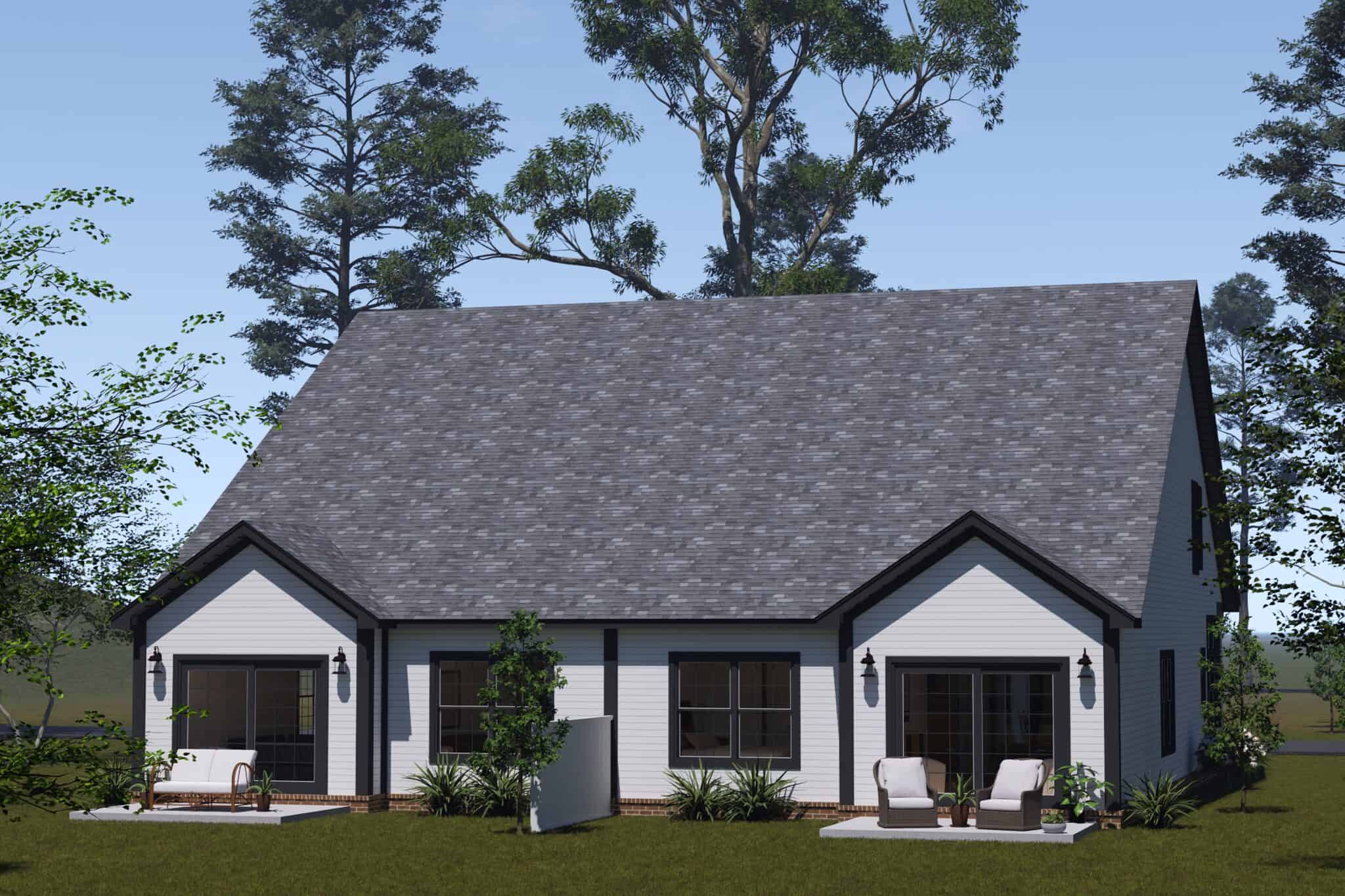 Rear View of this 3-Bedroom,1643 Sq Ft Plan -178-1574