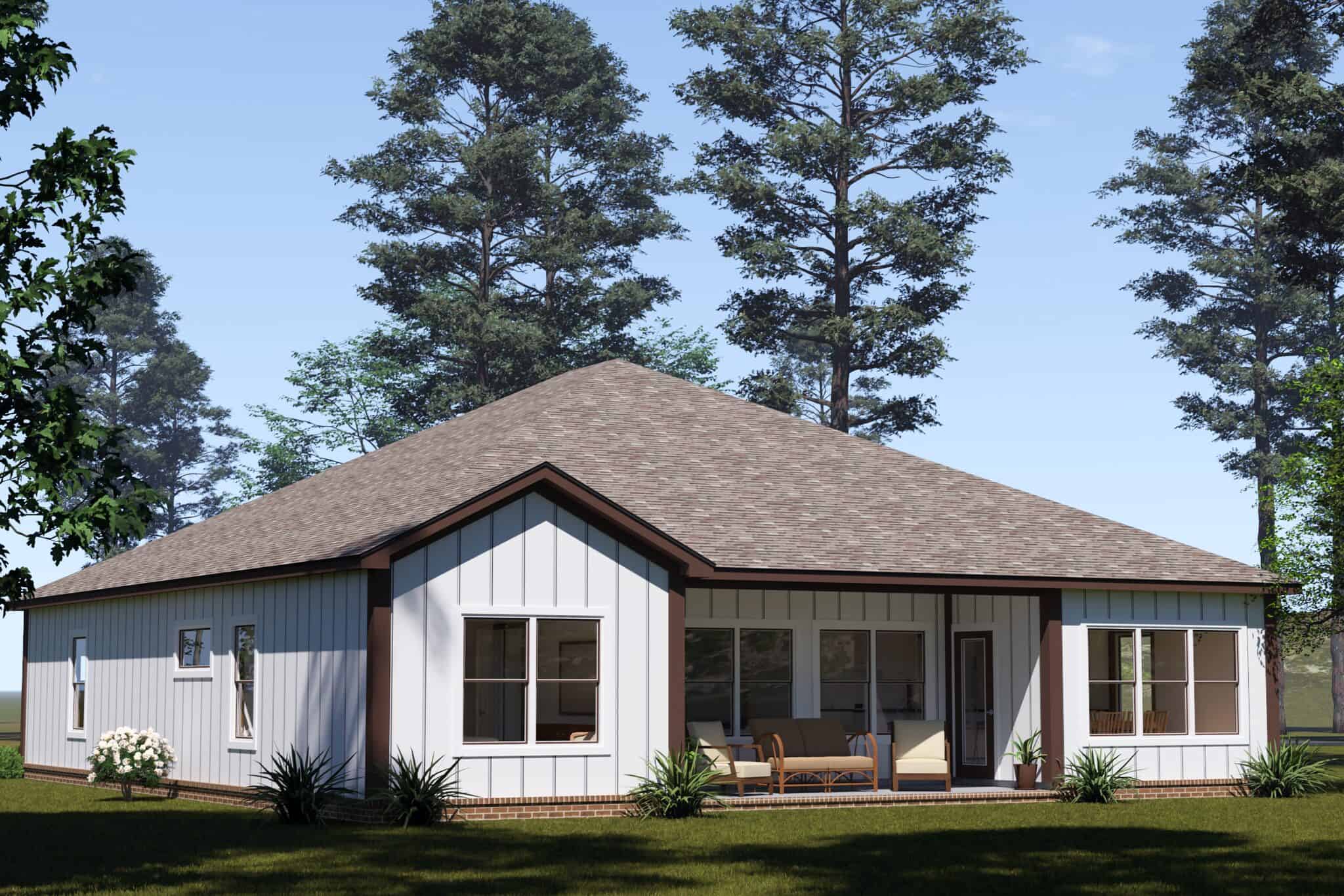 Rear View of this 3-Bedroom,1684 Sq Ft Plan -178-1575