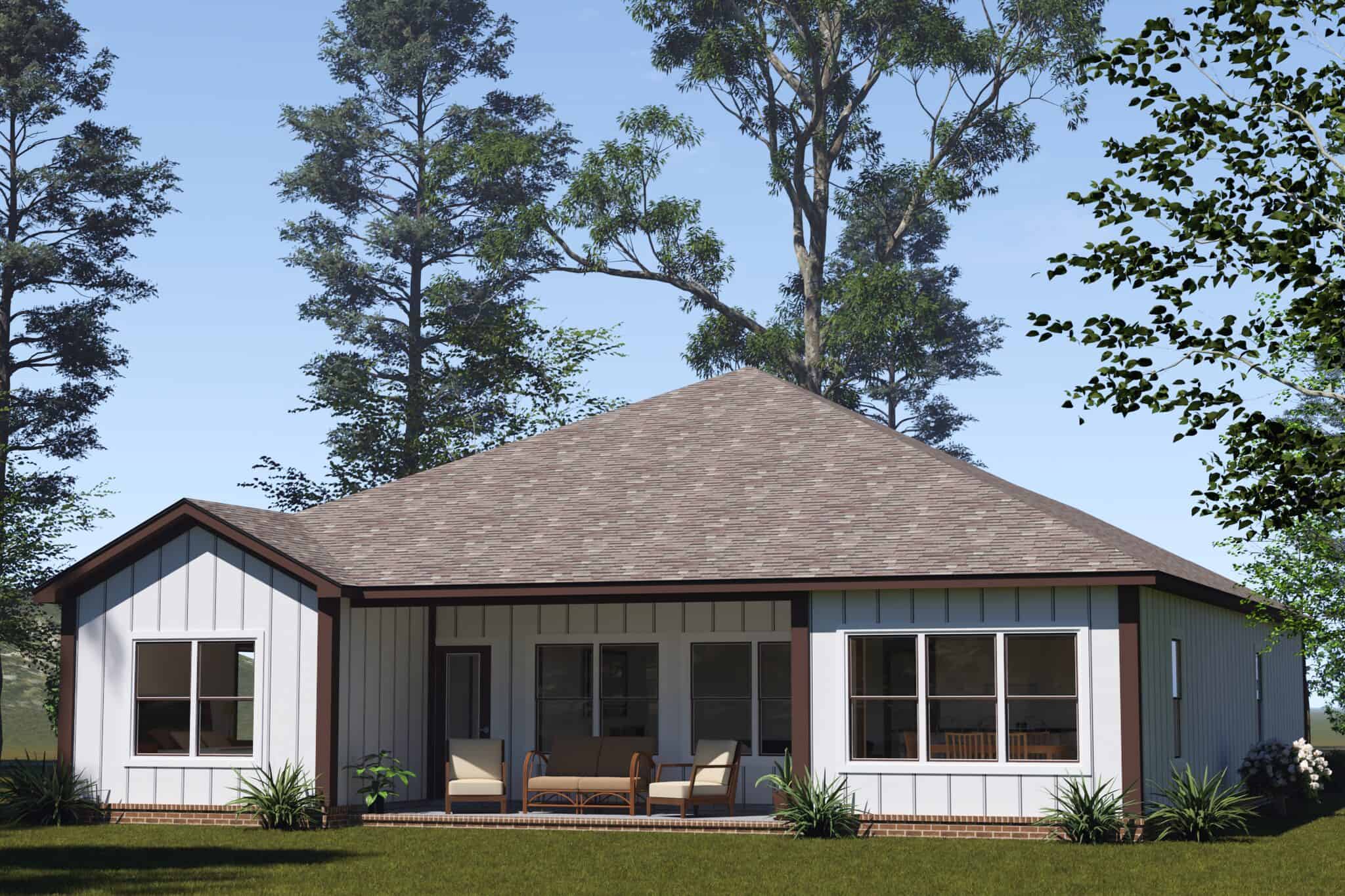 Rear View of this 3-Bedroom,1684 Sq Ft Plan -178-1575