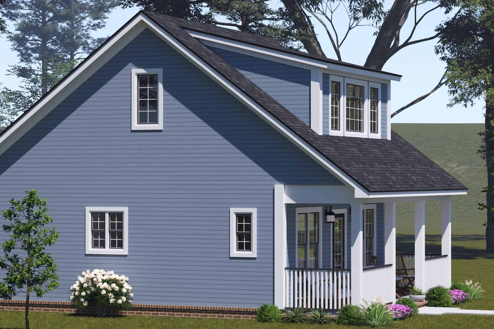 Side View of this 2-Bedroom,880 Sq Ft Plan -178-1576