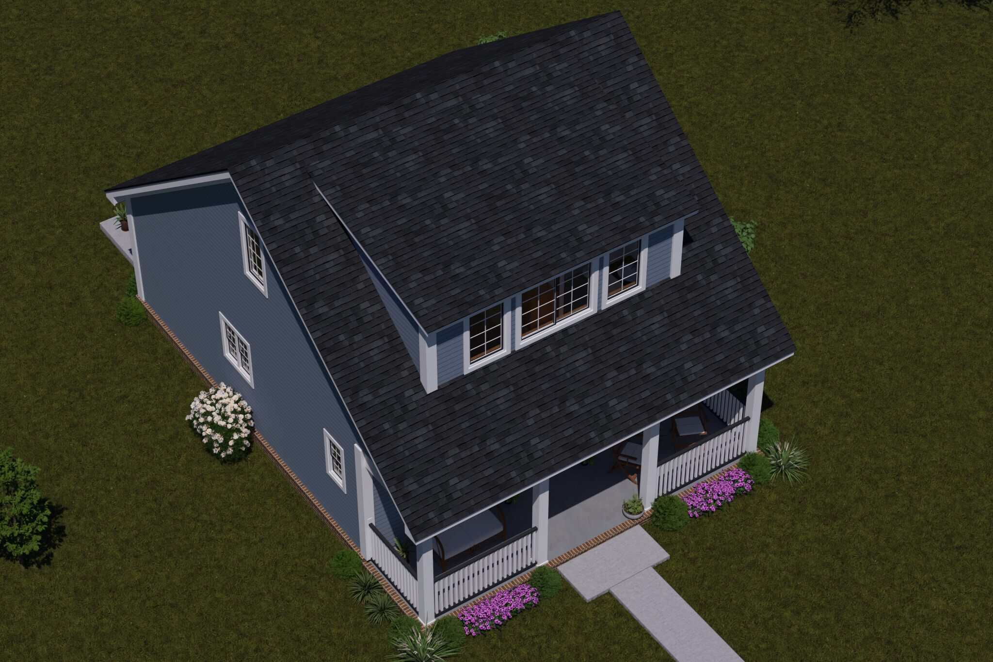 Aerial View of this 2-Bedroom,880 Sq Ft Plan -178-1576