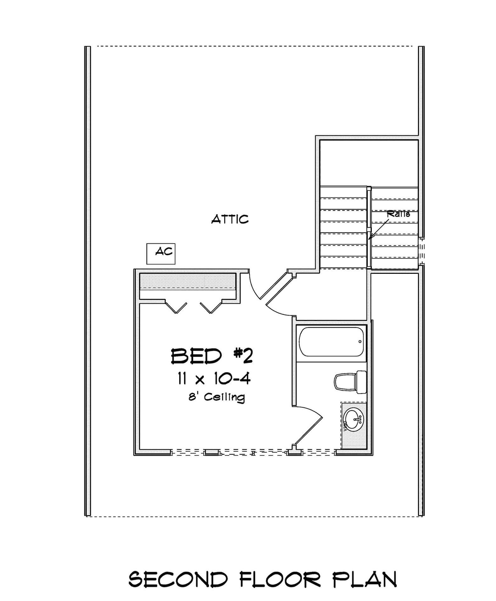 Upper Level of Cottage Plan #178-1576