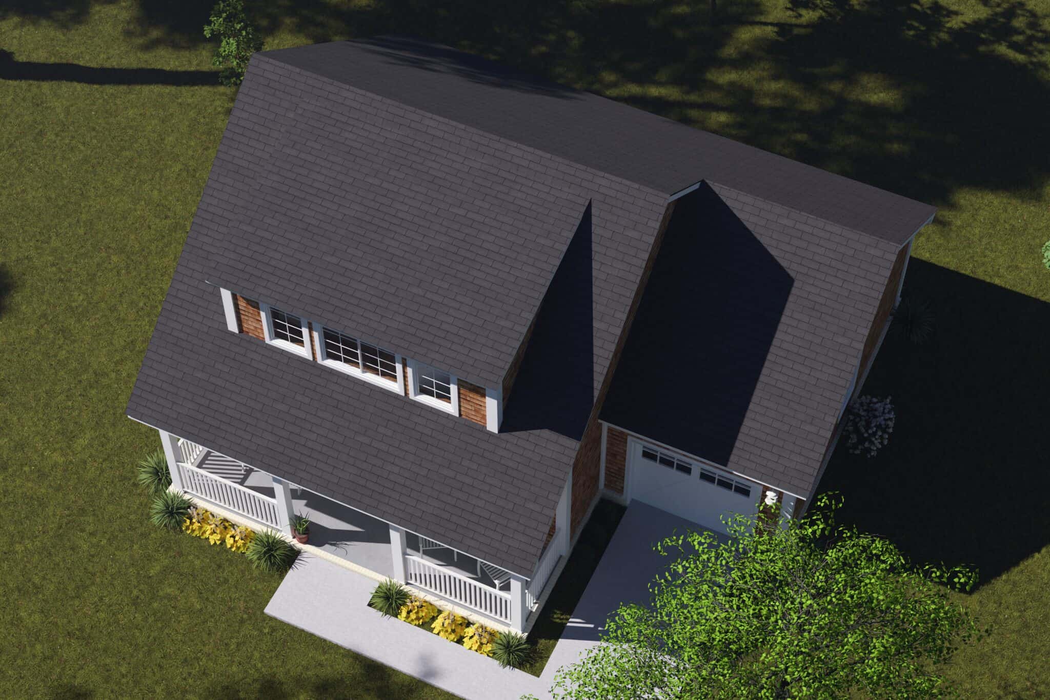 Aerial View of this 2-Bedroom,880 Sq Ft Plan -178-1577