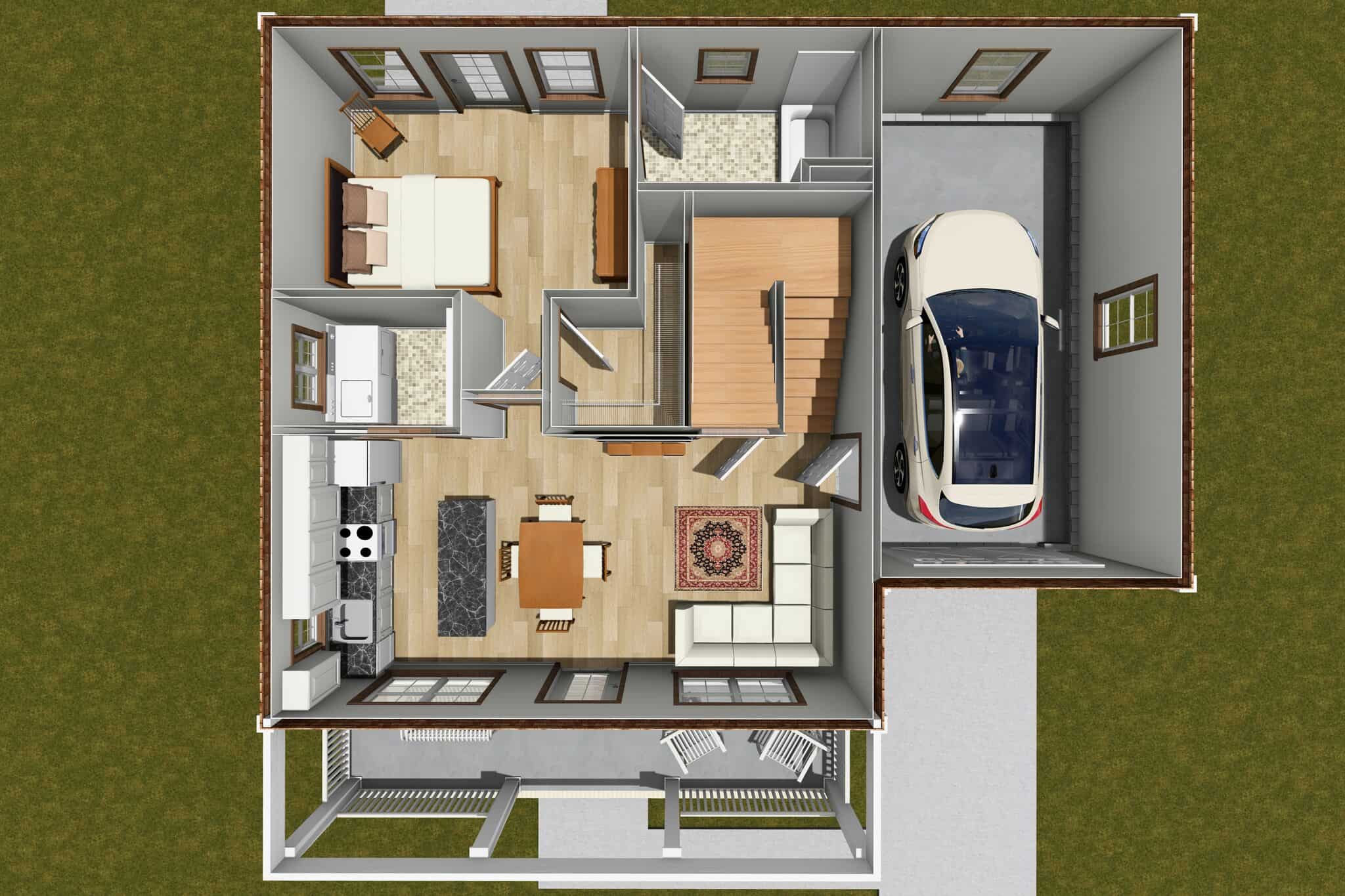 Home Exterior Photograph of this 2-Bedroom,880 Sq Ft Plan -178-1577