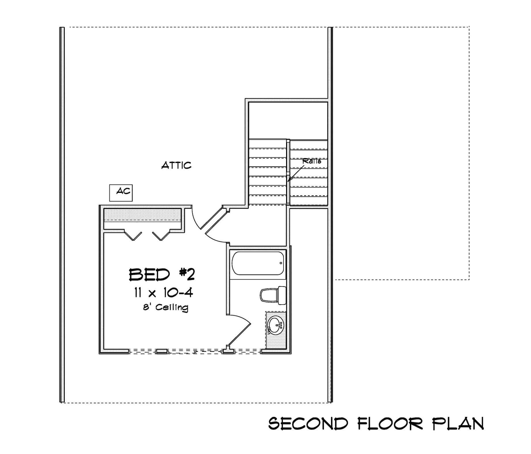 Upper Level of Cottage Plan #178-1577