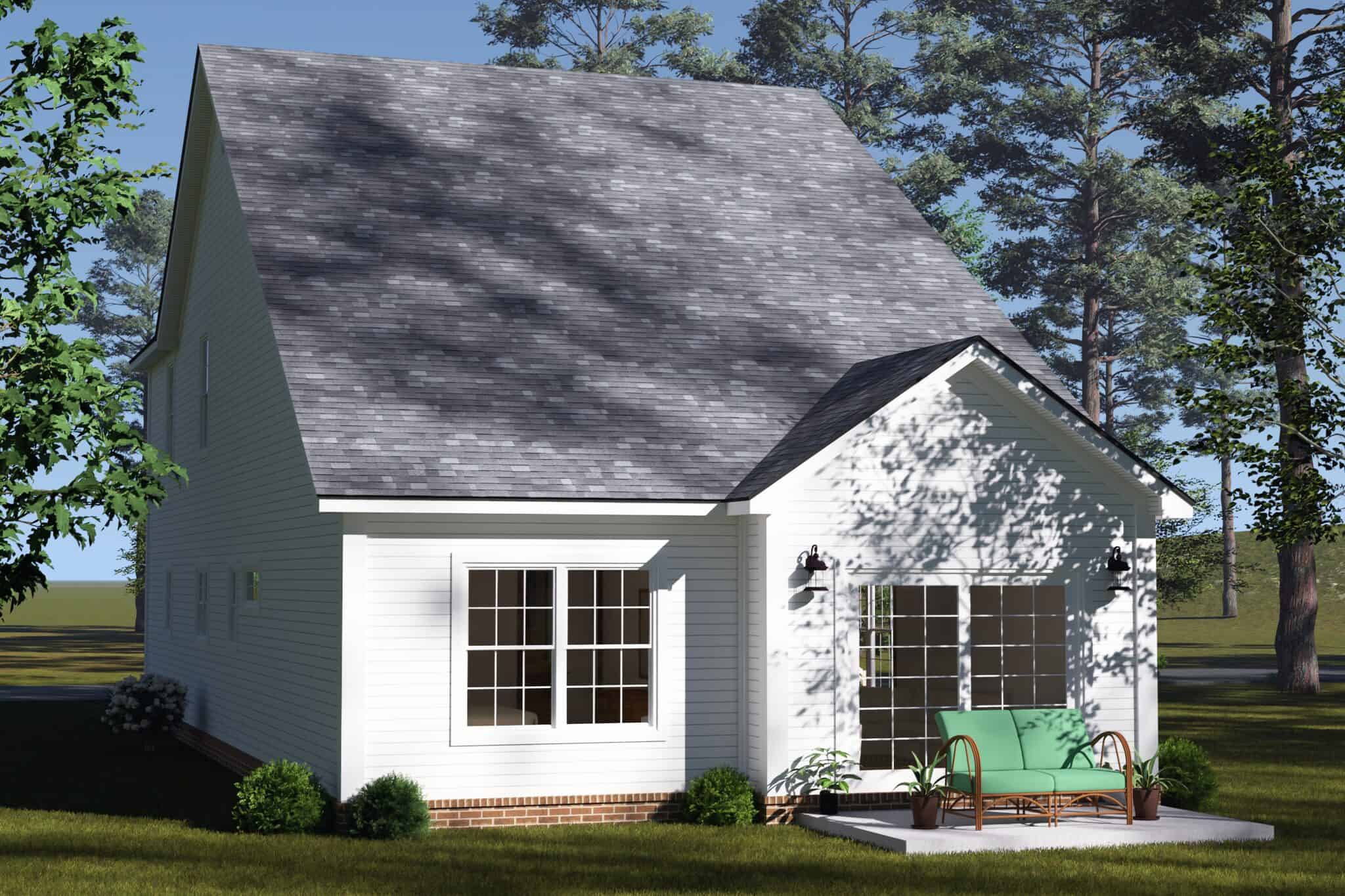 Rear View of this 3-Bedroom,1562 Sq Ft Plan -178-1578