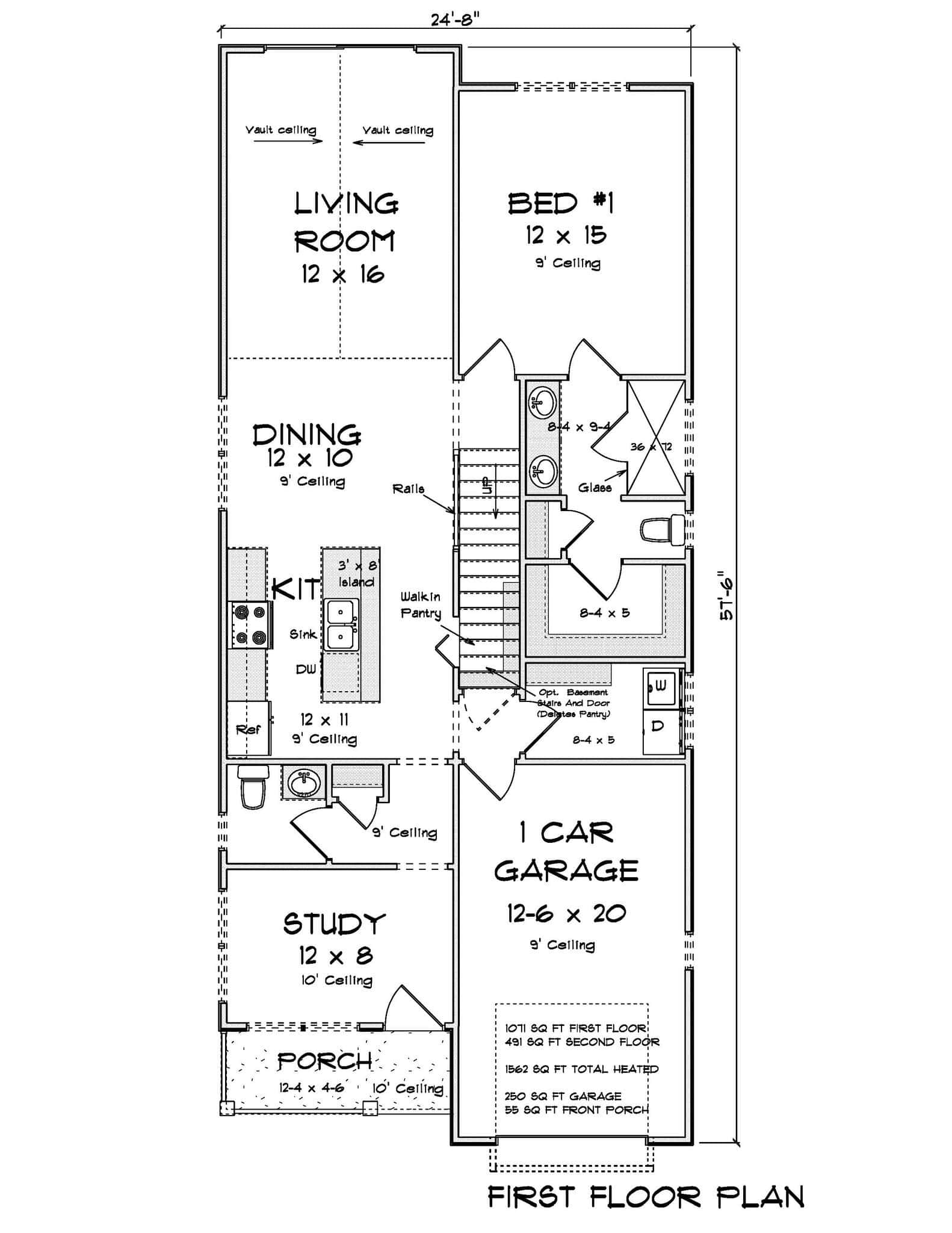 Main Level of Cottage Plan #178-1578