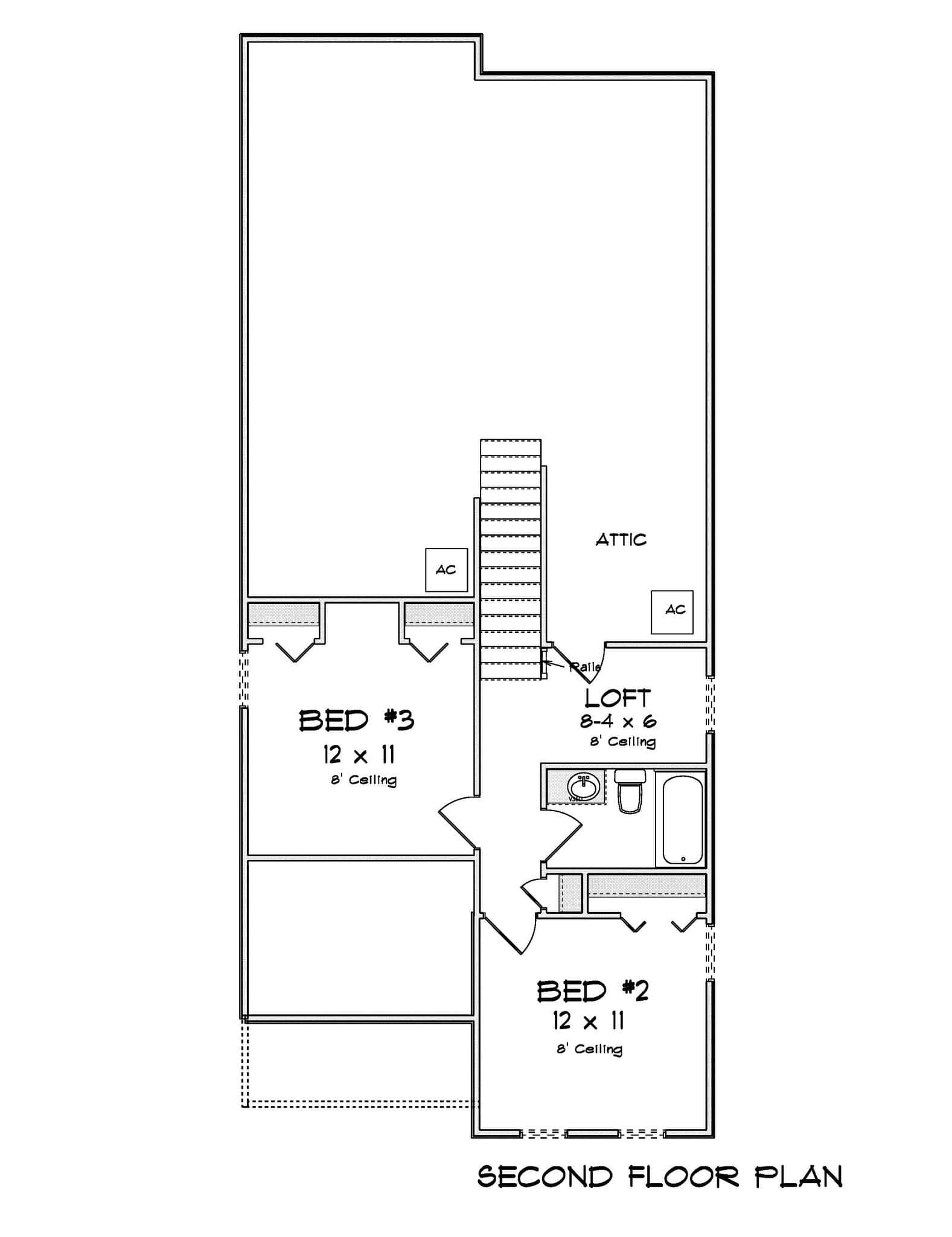 Upper Level of Cottage Plan #178-1578