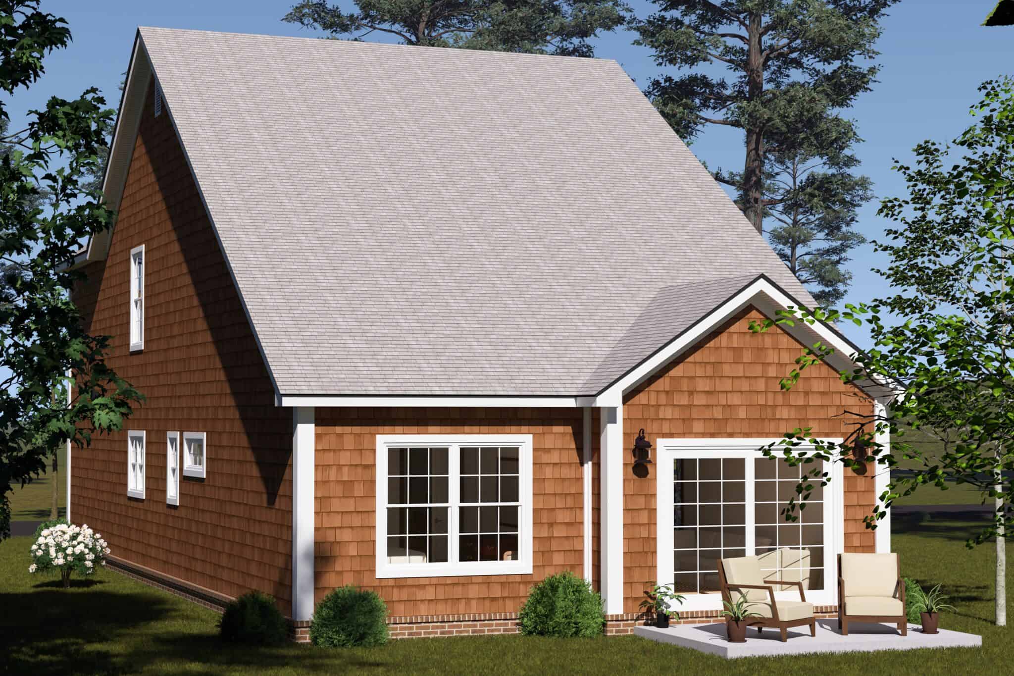 Rear View of this 4-Bedroom,1812 Sq Ft Plan -178-1579