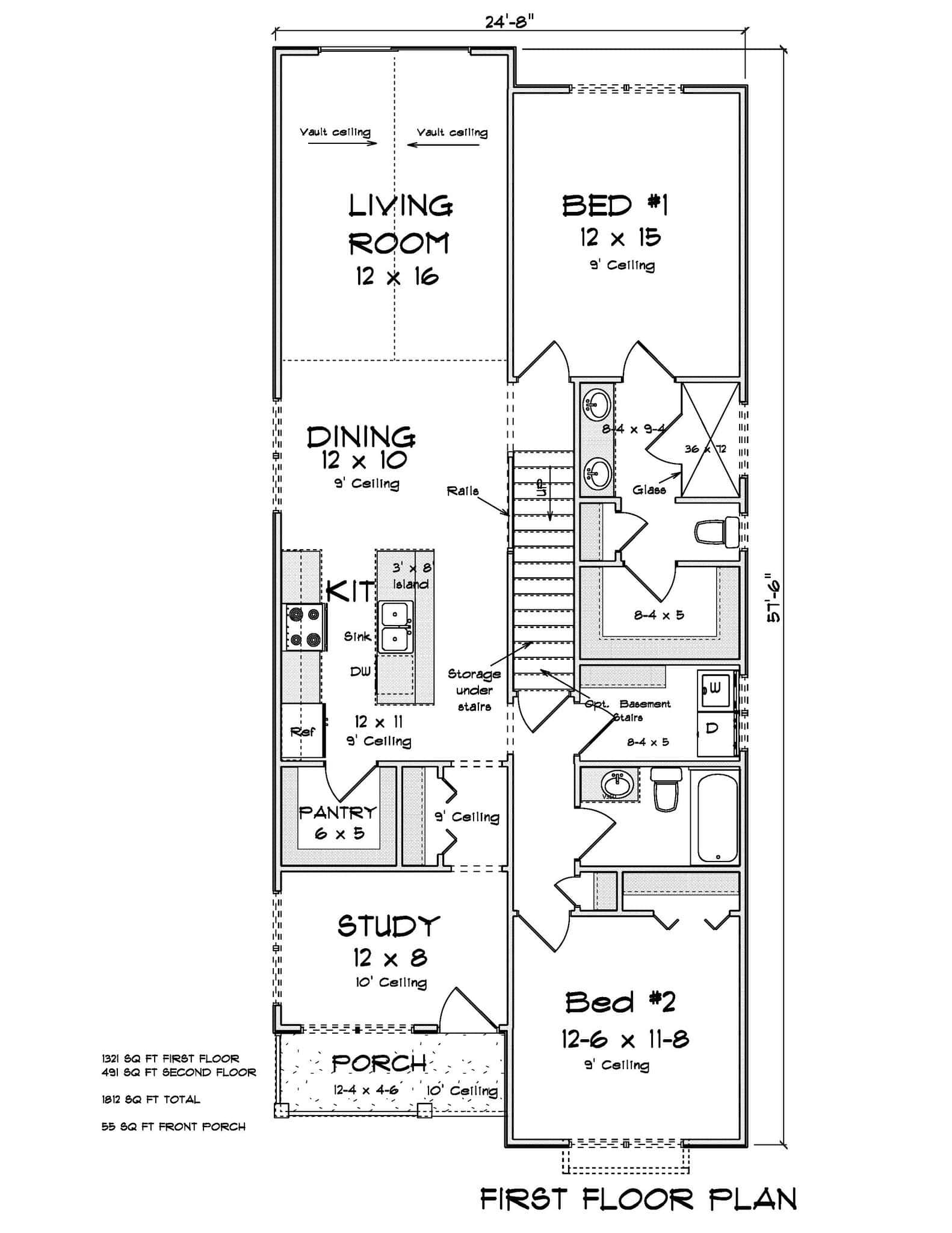 Main Level of Cottage Plan #178-1579