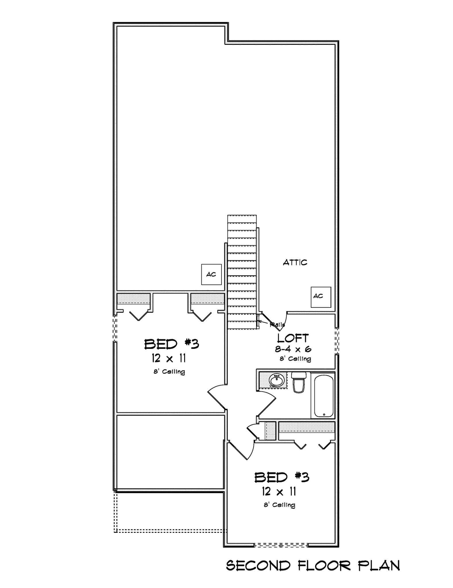 Upper Level of Cottage Plan #178-1579
