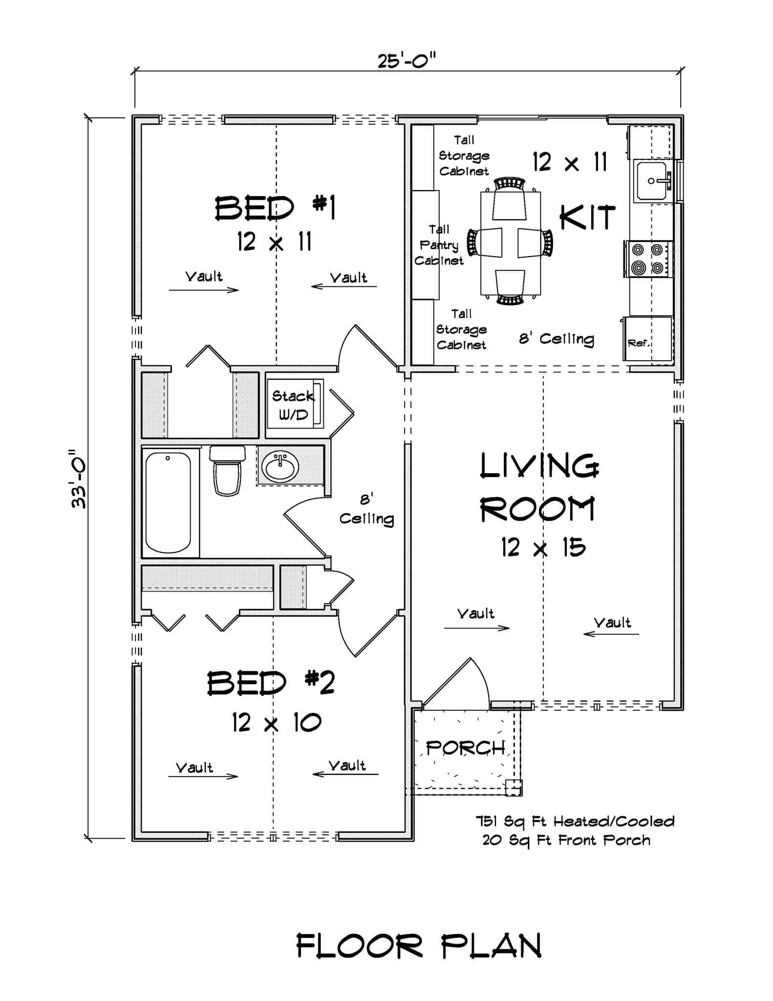 Main Level of Cottage Plan #178-1580