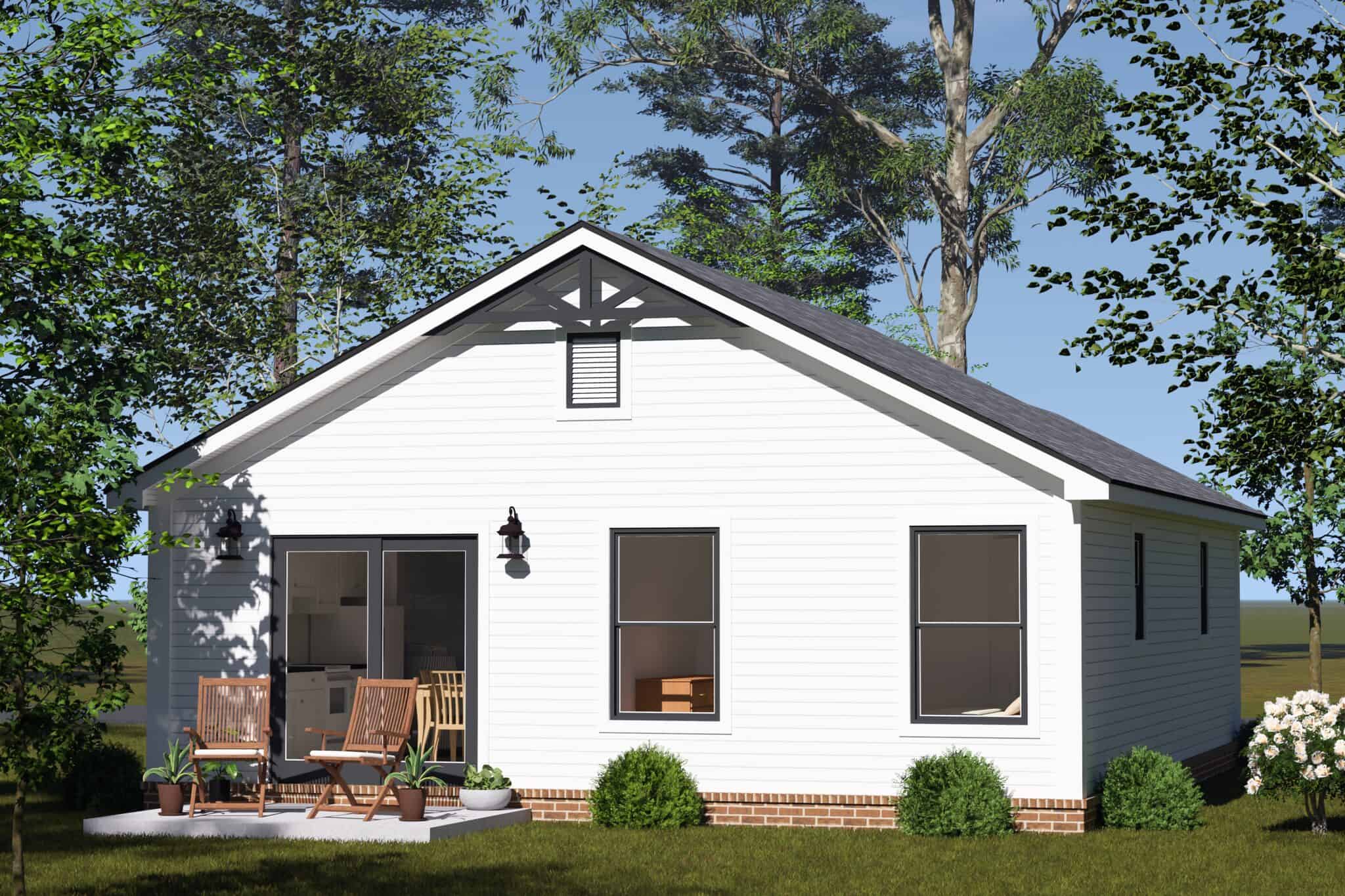 Rear View of this 2-Bedroom,751 Sq Ft Plan -178-1580
