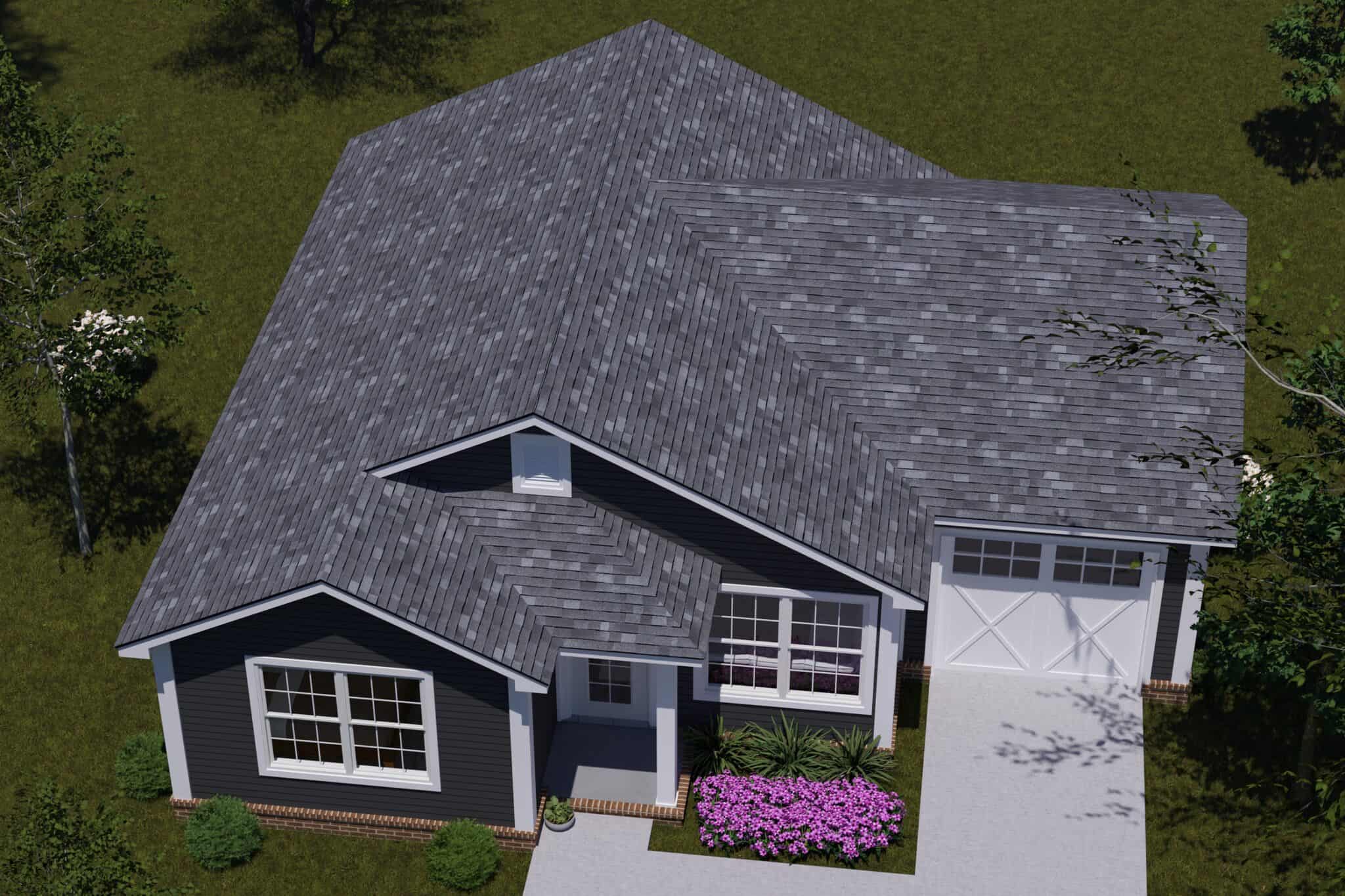 Aerial View of this 2-Bedroom,751 Sq Ft Plan -178-1581