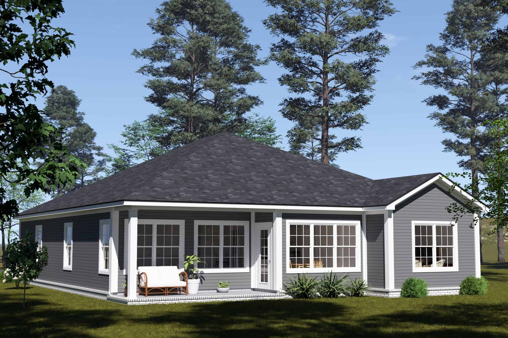 Rear View of this 3-Bedroom,1680 Sq Ft Plan -178-1582