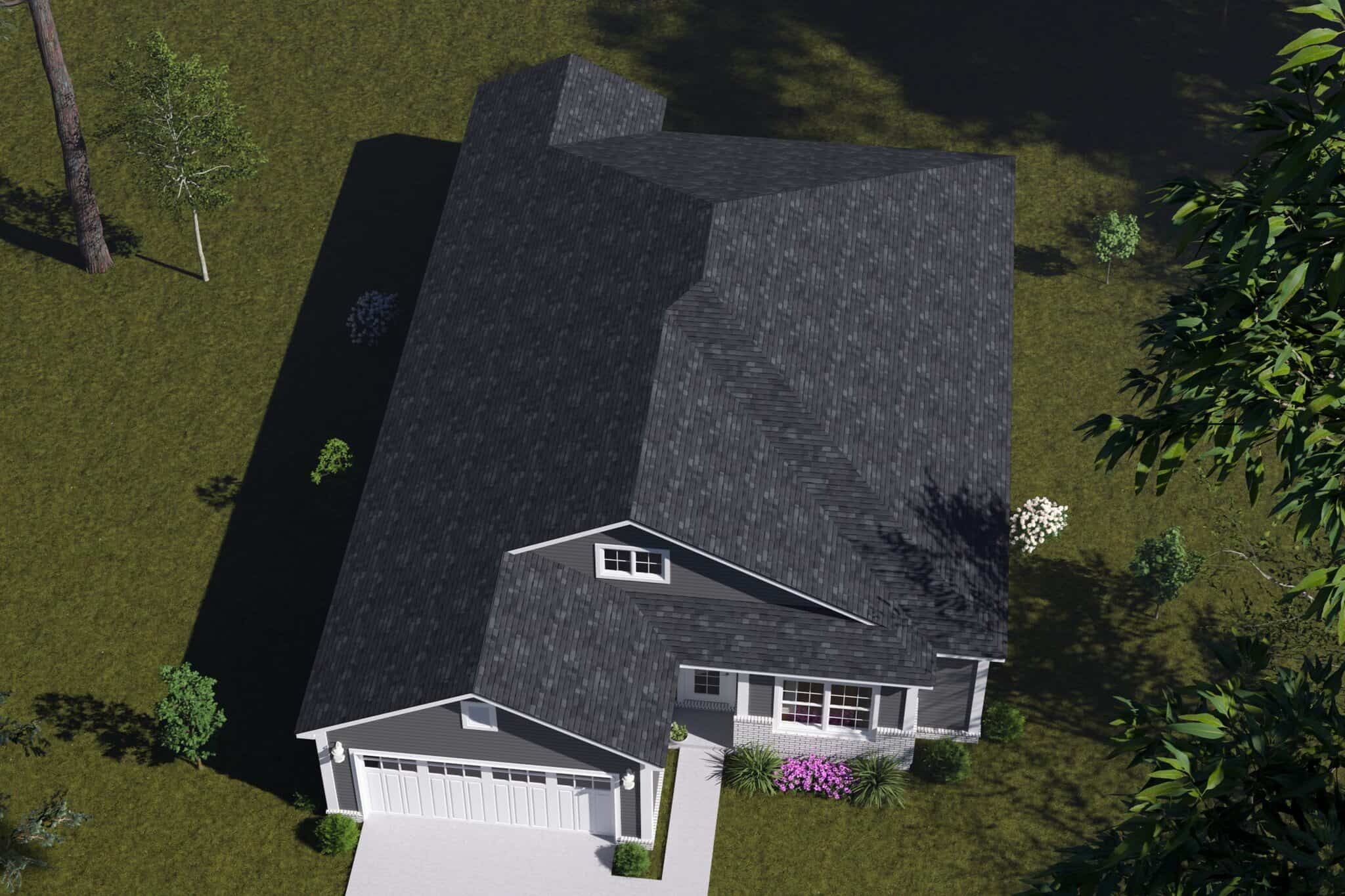 Aerial View of this 3-Bedroom,1680 Sq Ft Plan -178-1582