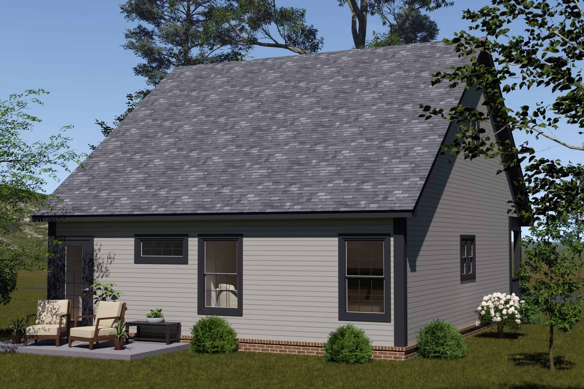 Rear View of this 3-Bedroom,1288 Sq Ft Plan -178-1583